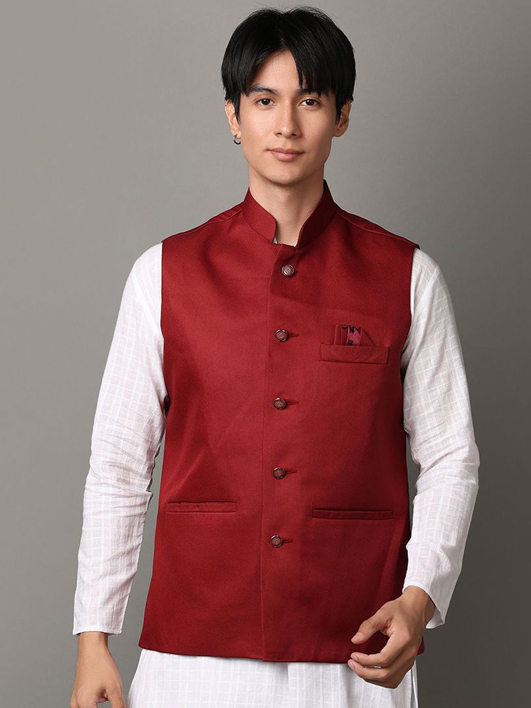 V-Mart Woven Nehru Jacket-picture-28