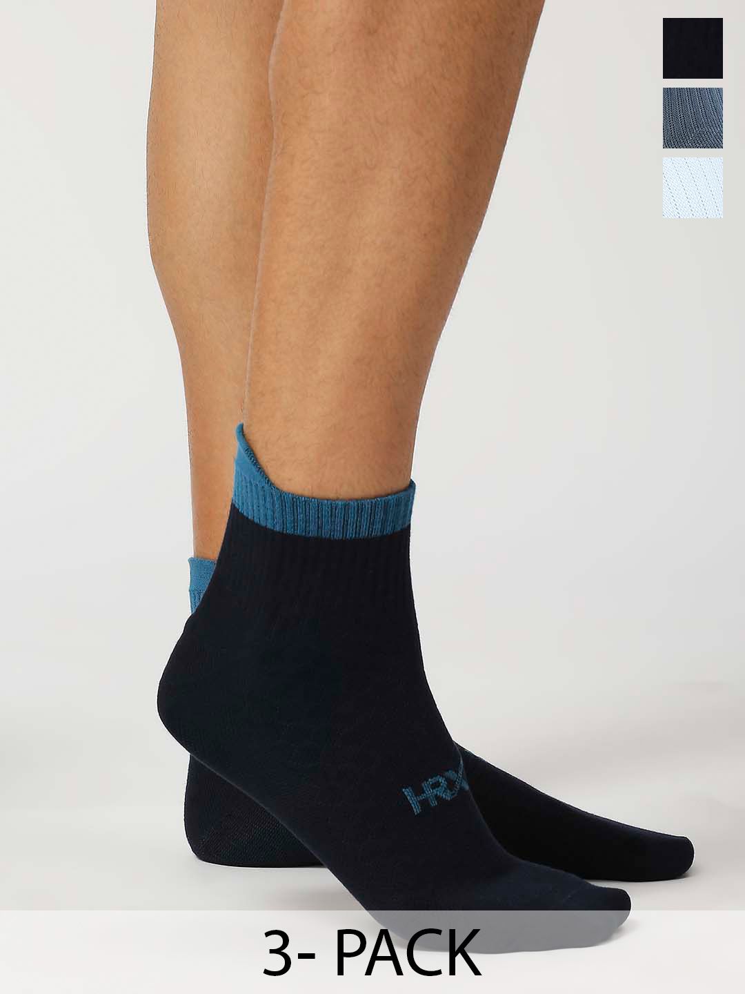 HRX by Hrithik Roshan Men Pack Of 3 Ankle Length Socks-picture-25