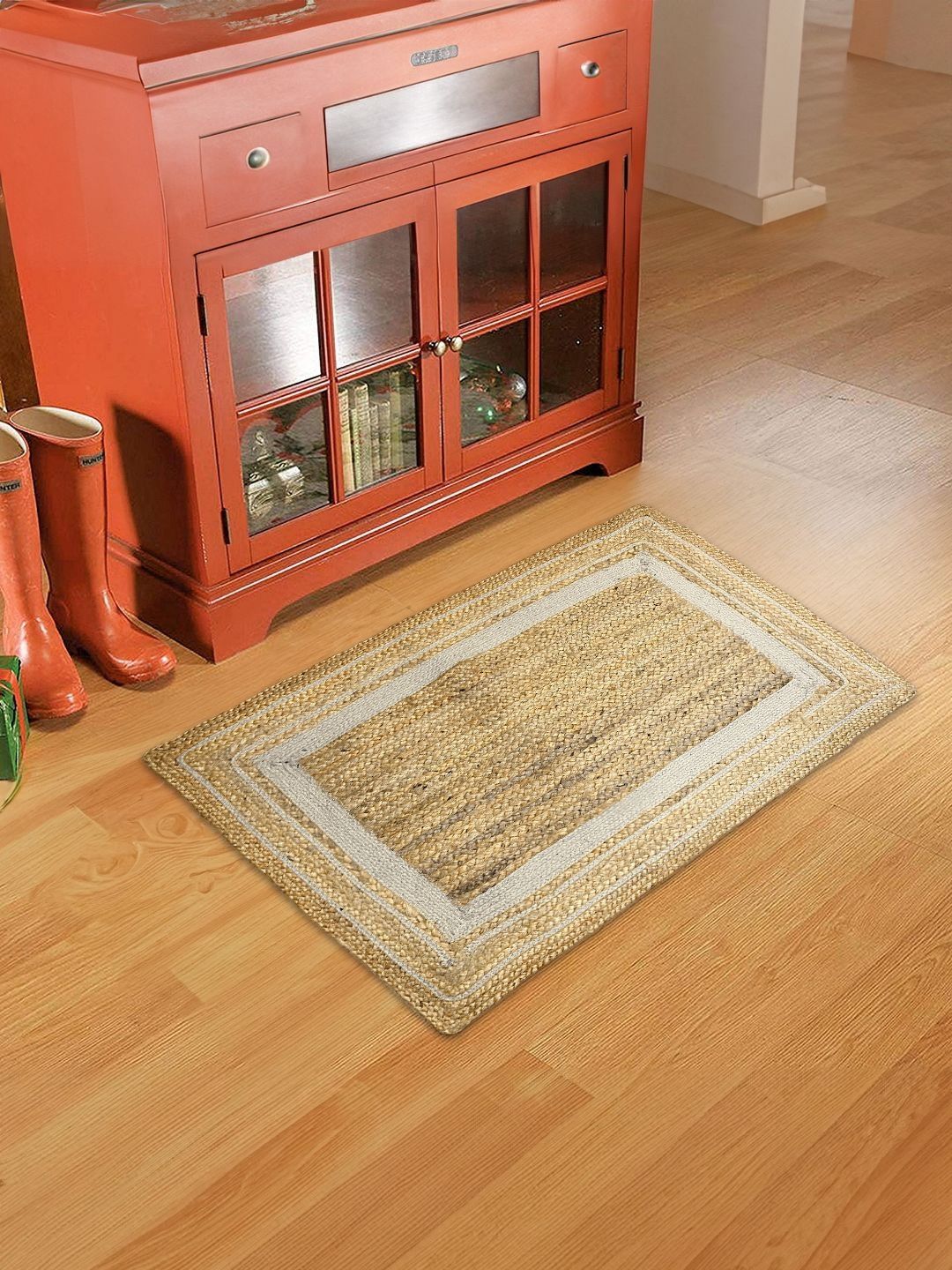 Cortina Beige & Grey Braided Reversible Floor Mat-image-0