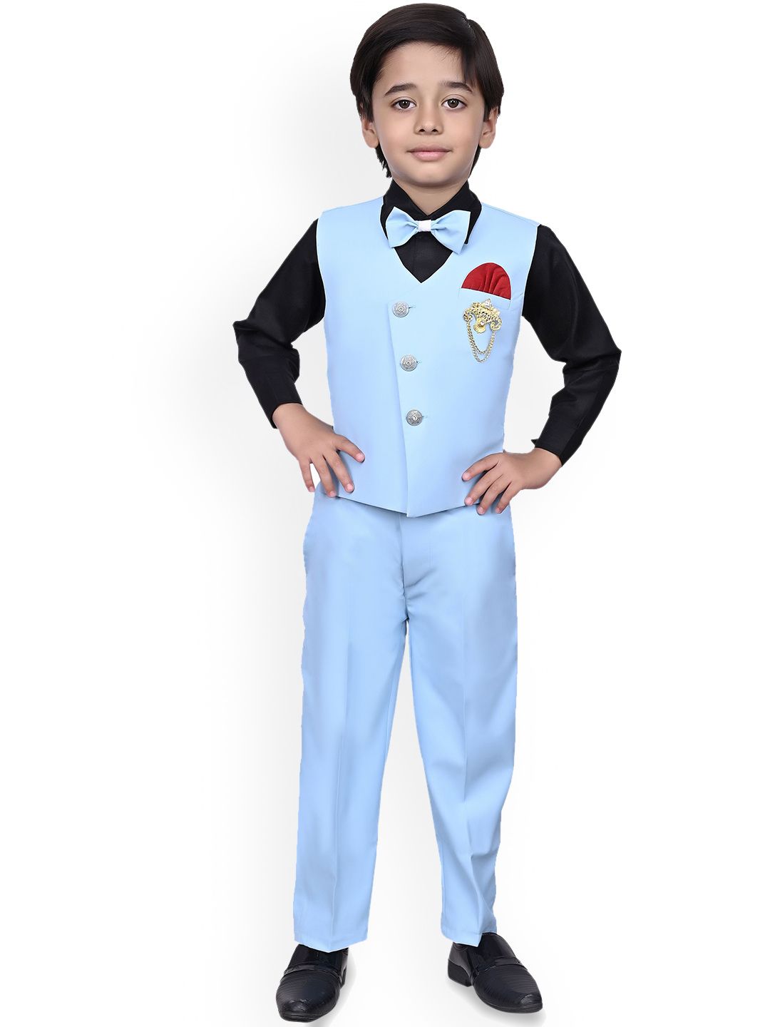 BAESD Boys Double-Breasted Ventless Three-Piece Formal Suit-picture-53