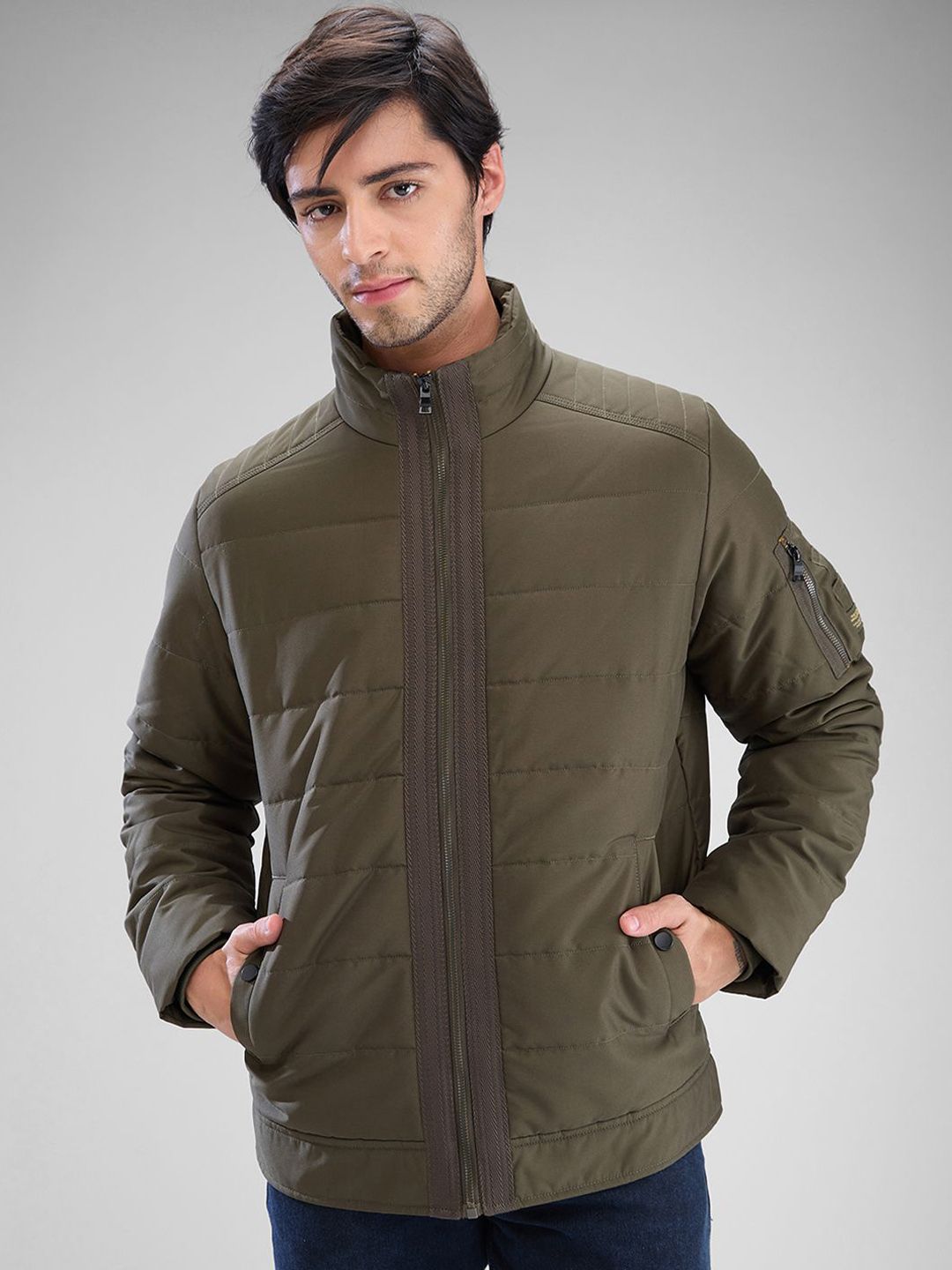 SPYKAR Men Solid Full Sleeve Regular Fit Padded Jacket-image-23