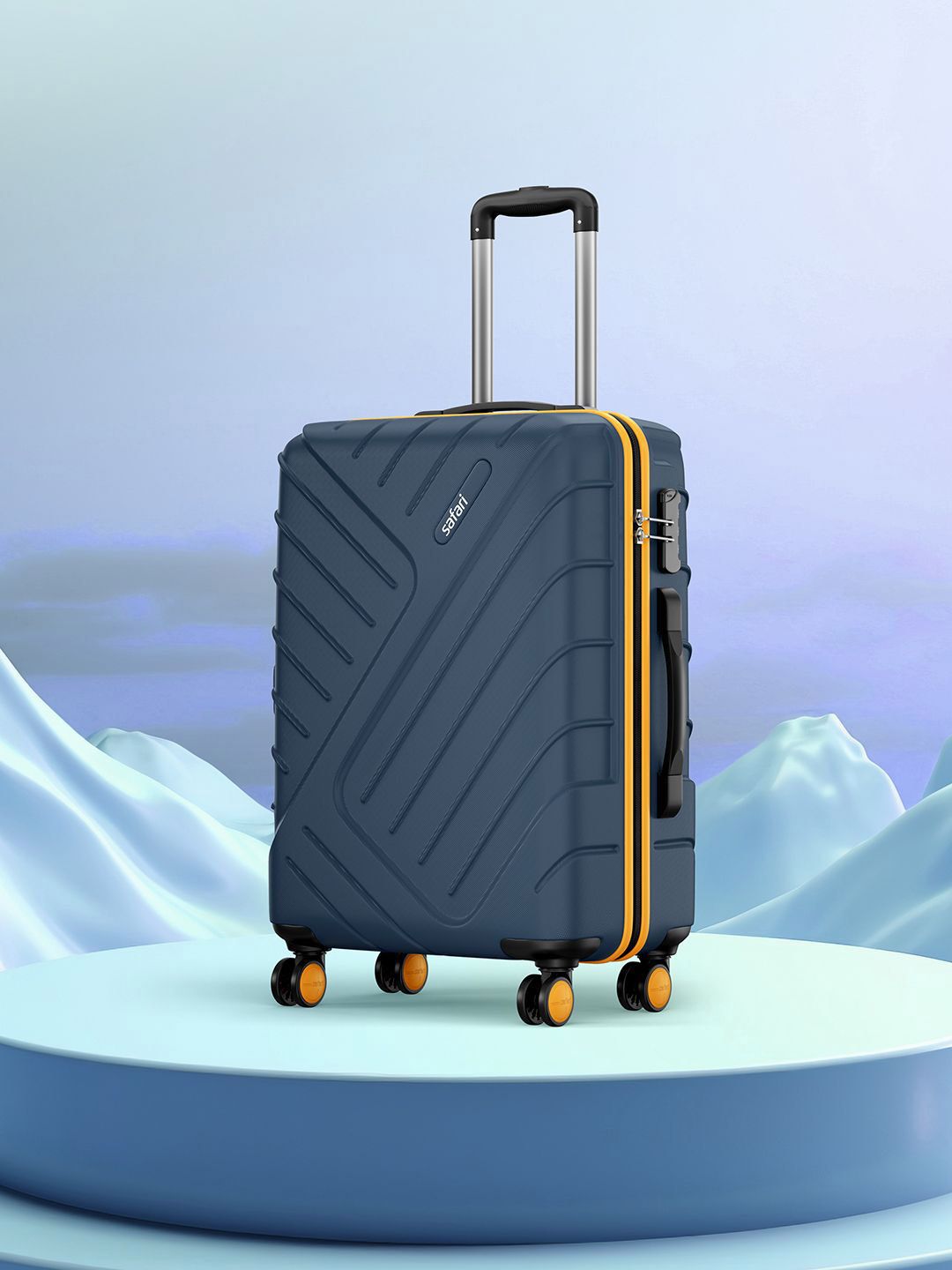 Safari Accent Textured Hard Suitcase Trolley Bags