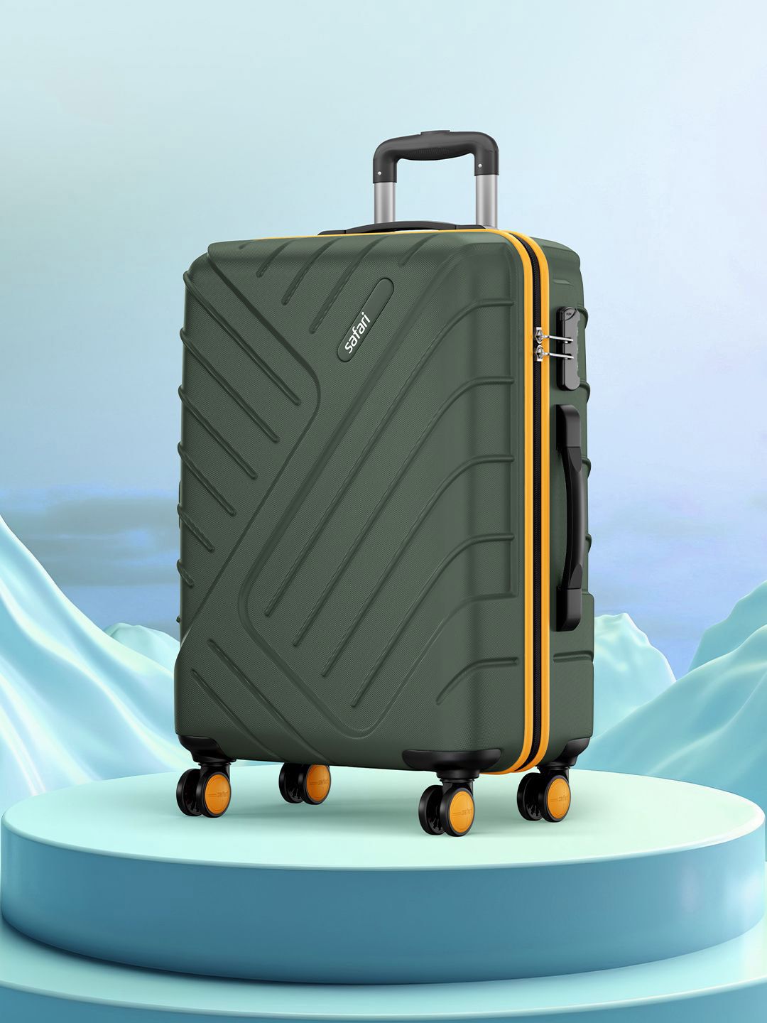 Safari Accent Polycarbonate 8 wheel Hard Large Trolley Suitcase 76 cm