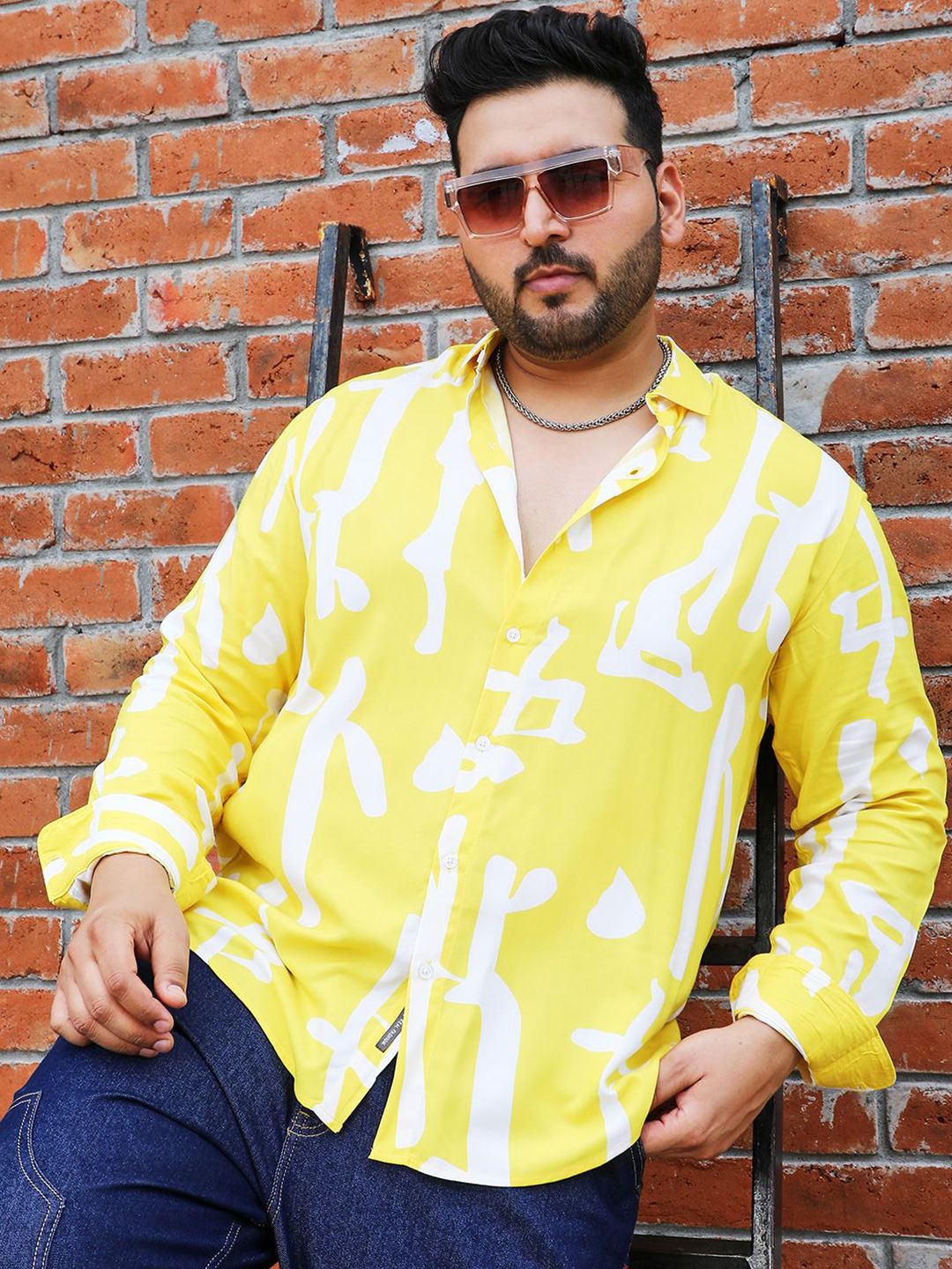 Instafab Plus Men Comfort Opaque Printed Casual Shirt-picture-12