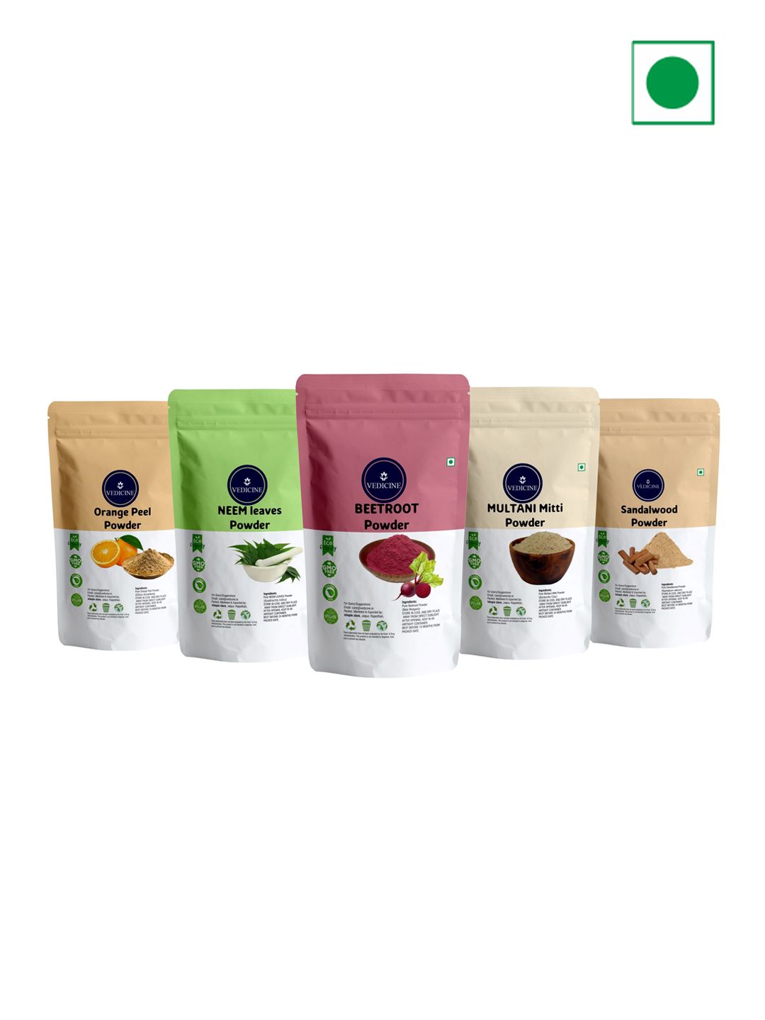 VEDICINE Set Of 5 Beetroot Neem Leaf Orange Peel Face Pack-50g Each-picture-34