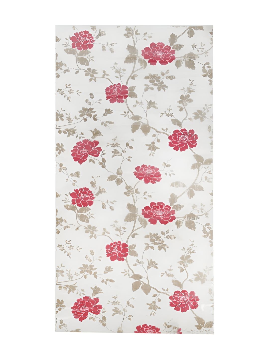 Asian royal White & Red Floral Printed Self Adhesive Wall Sticker-image-19