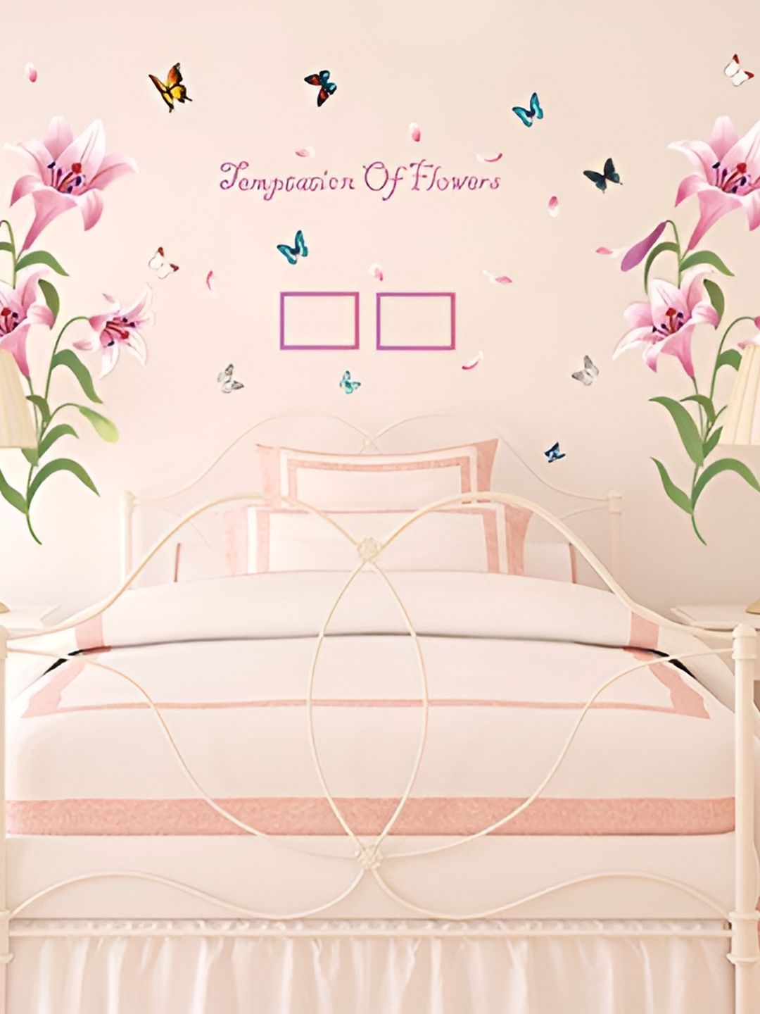 Asian royal Pink & White Printed Self Adhesive Wall Sticker-picture-24