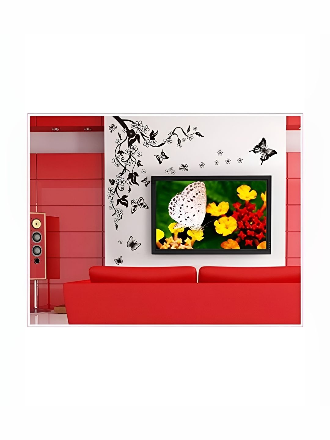 Asian royal White & Black 3D Floral Printed Self Adhesive Wall Sticker-picture-32