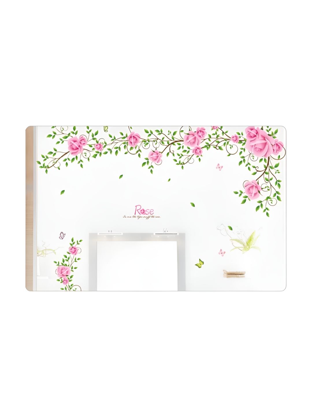 Asian royal Green & Pink 3D Floral Printed Self Adhesive Wall Sticker-picture-11