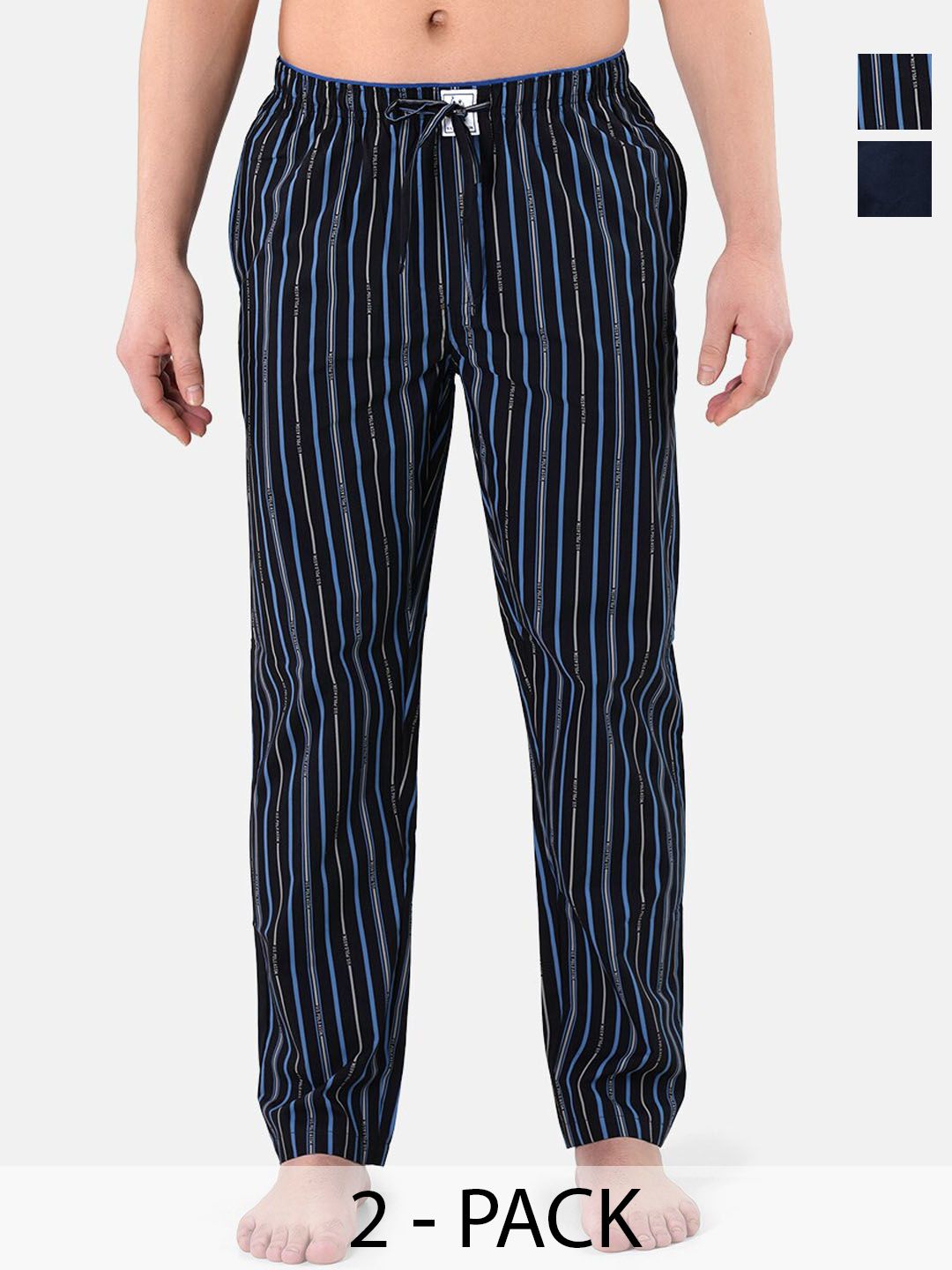 U.S. Polo Assn. Pack of 2 Mid-Rise Cotton Striped Lounge Pants-picture-33