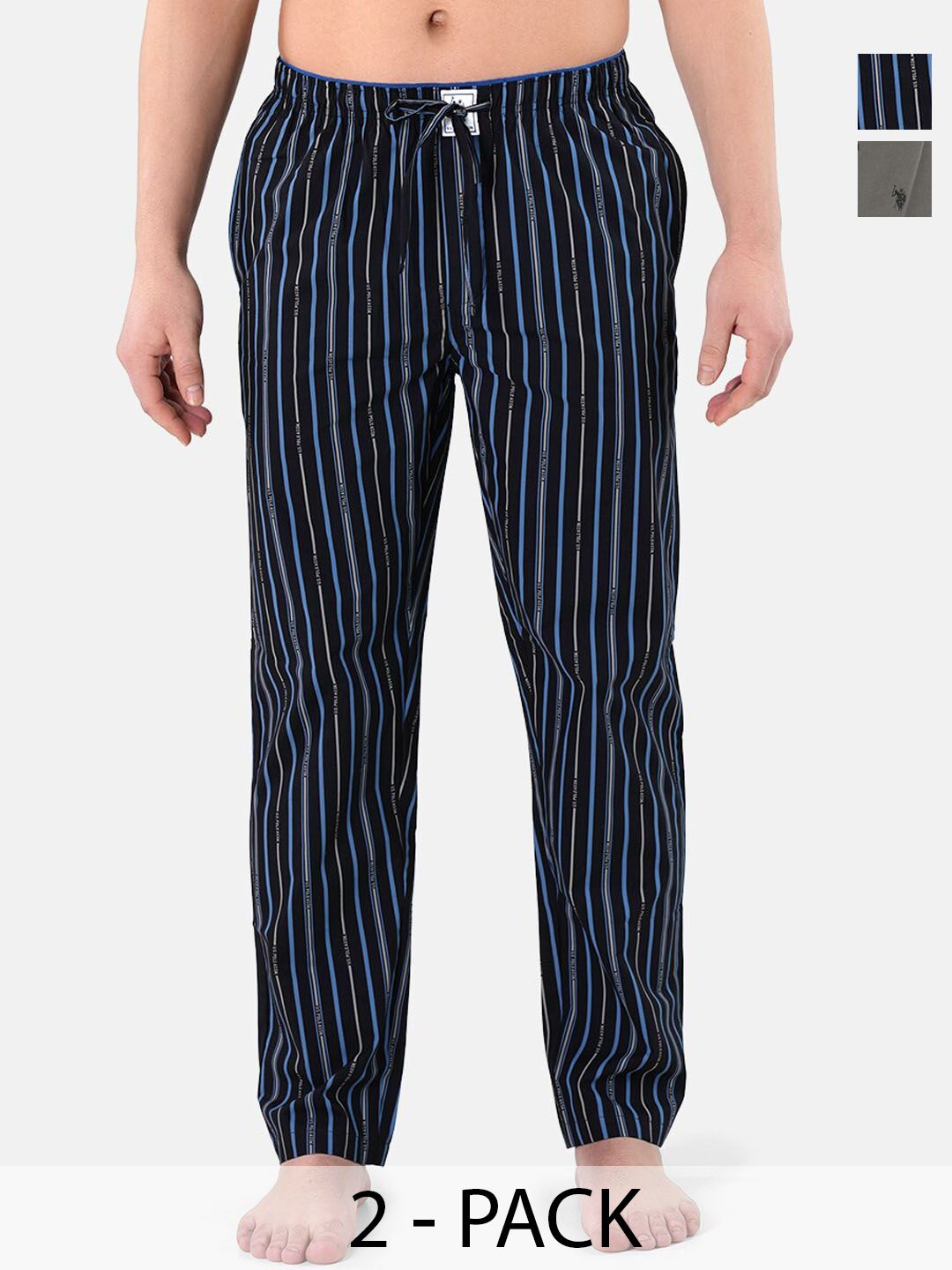 U.S. Polo Assn. Pack of 2 Striped Mid-Rise Cotton Straight Lounge Pants-picture-28