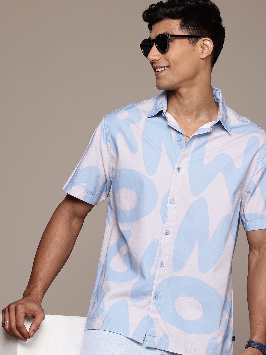 WROGN Pure Cotton Comfort FitPrinted Casual Shirt-picture-11