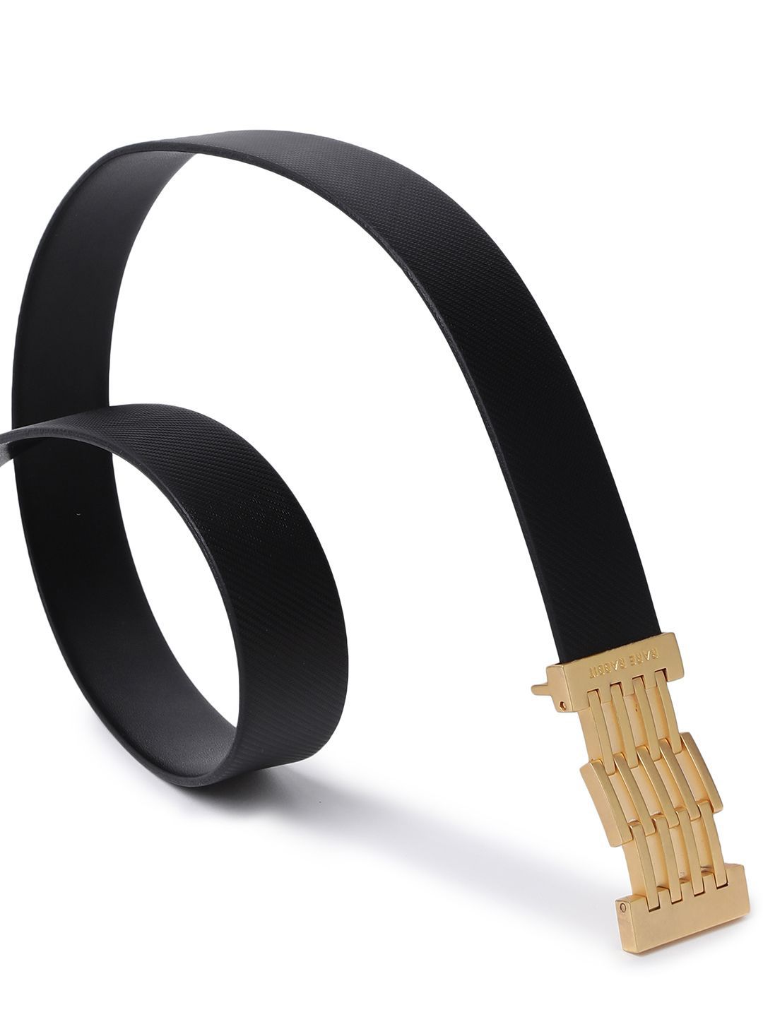 RARE RABBIT Men Textured Leather Push Pin Casual Belt-image-8