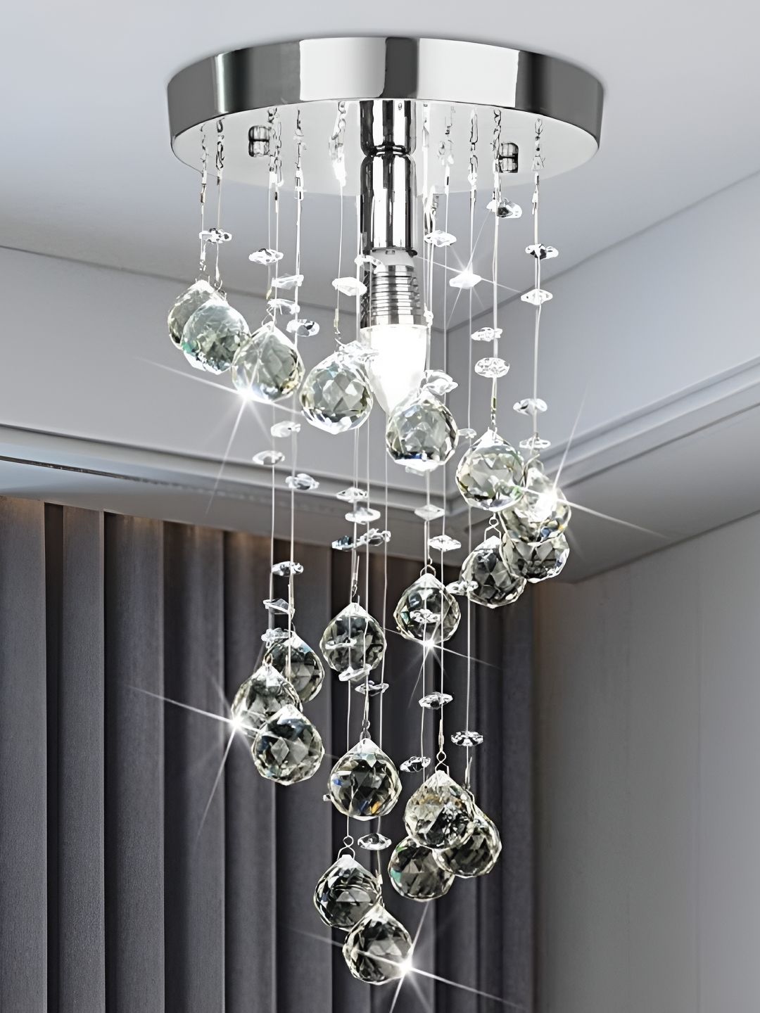 ganeshart Transparent Textured Glass Contemporary Spherical Ceiling Lamp-picture-53