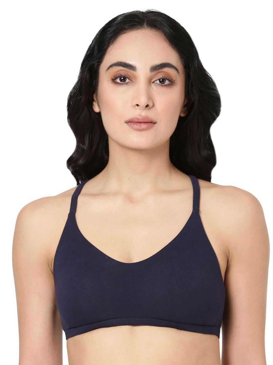 BLOSSOM Medium Coverage Racerback With Spaghetti Straps Slip On Bra
