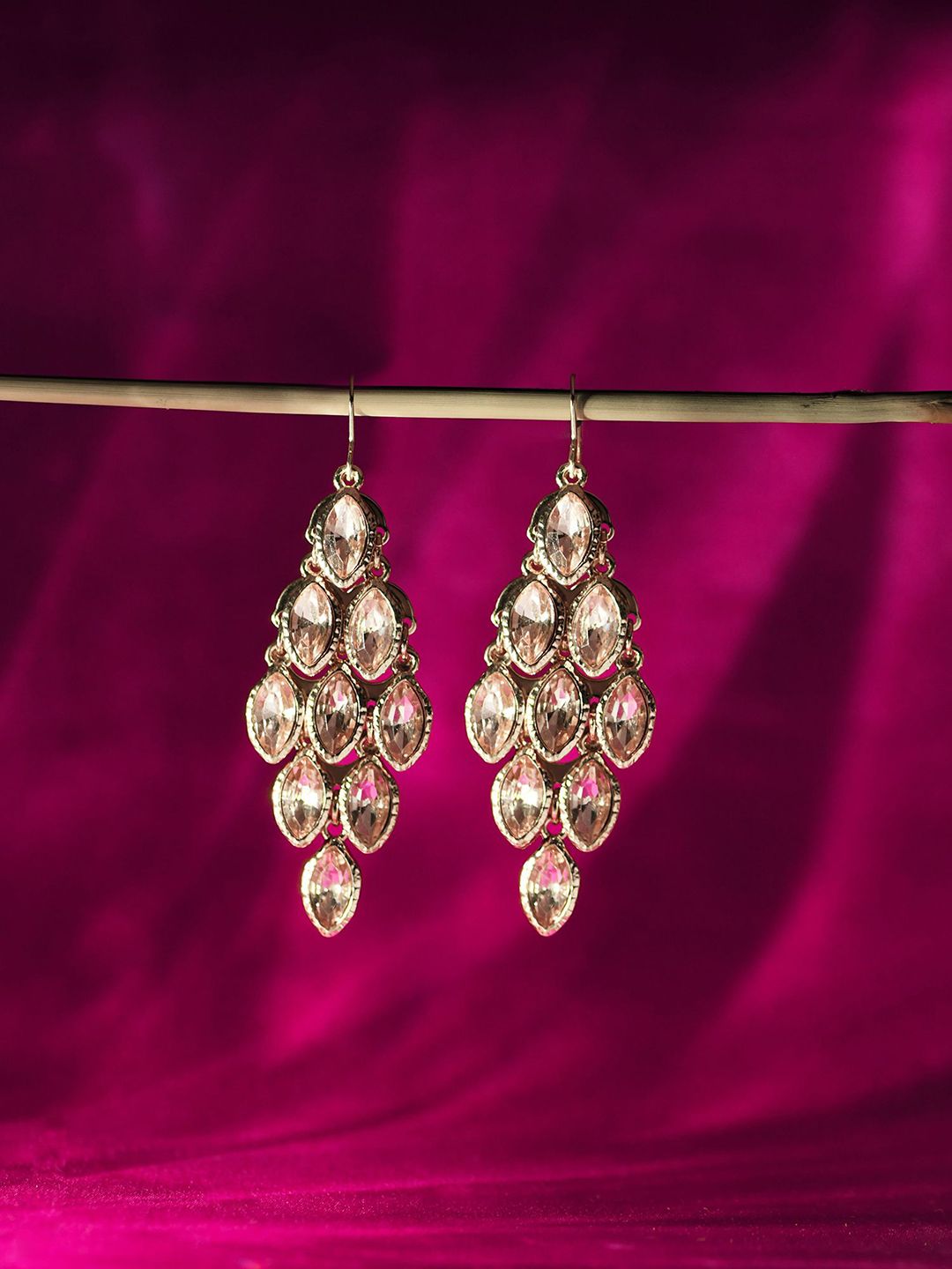 Stone Studded Drop Earrings