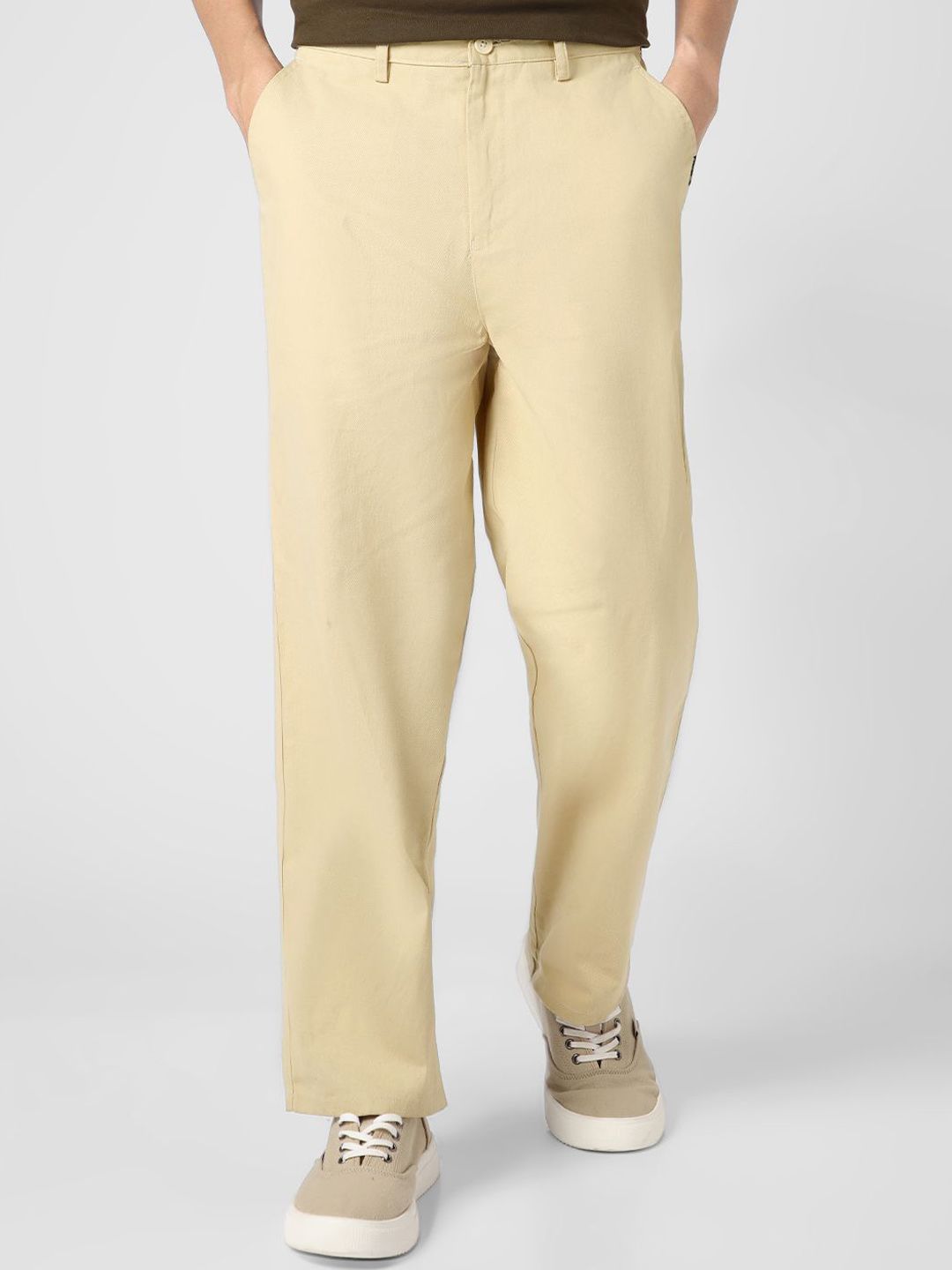Urbano Fashion Men Pure Cotton Loose Fit Wrinkle Free Trousers-picture-32