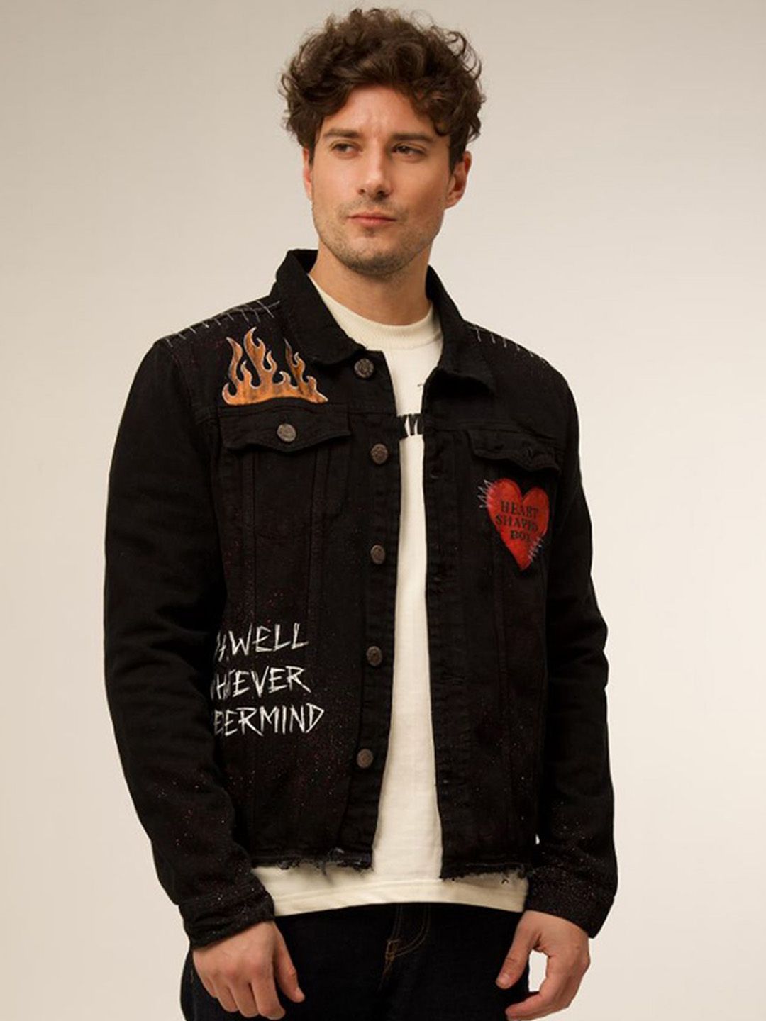 VALKYRE Unisex Cotton Denim Jacket with Patchwork-picture-17