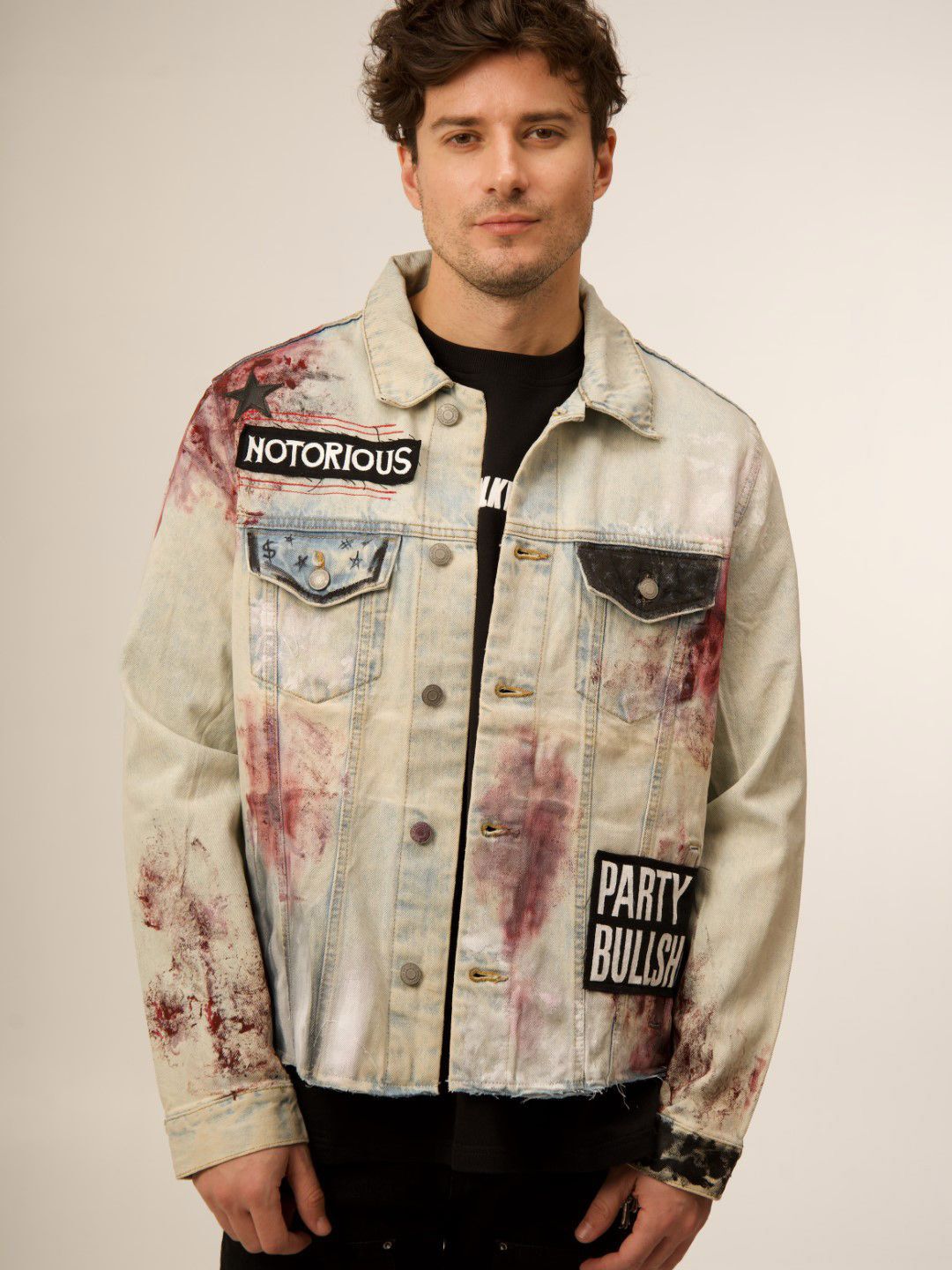 VALKYRE Unisex Cotton Crop Bomber with Patchwork Jacket-picture-37