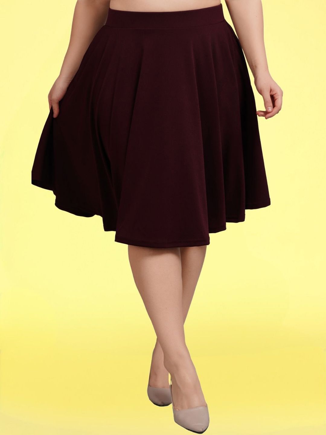 BAESD Flared Knee Length Skirt-picture-10