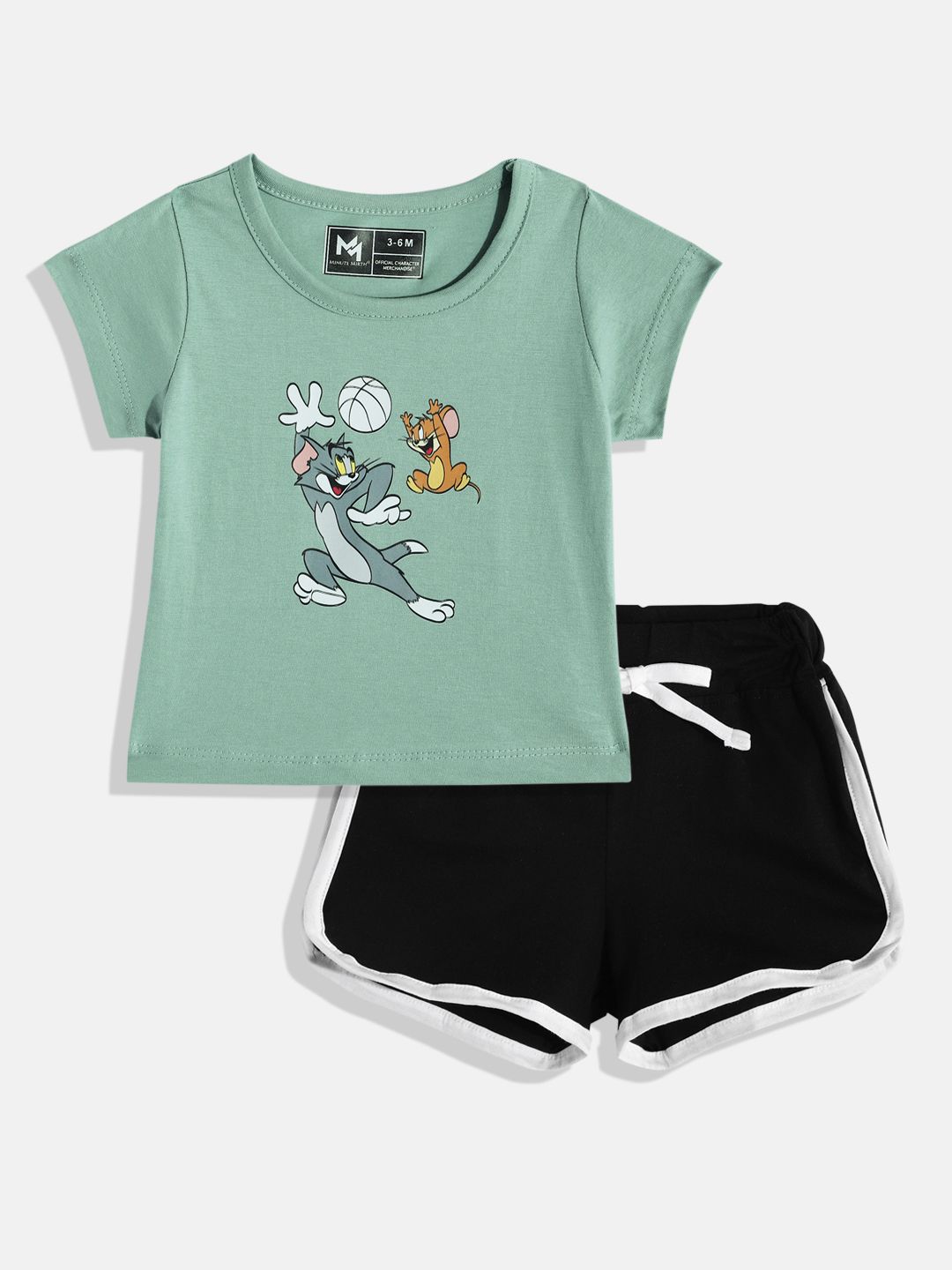 YK X Minute Mirth Girls Printed Pure Cotton Tshirt with Shorts-picture-32