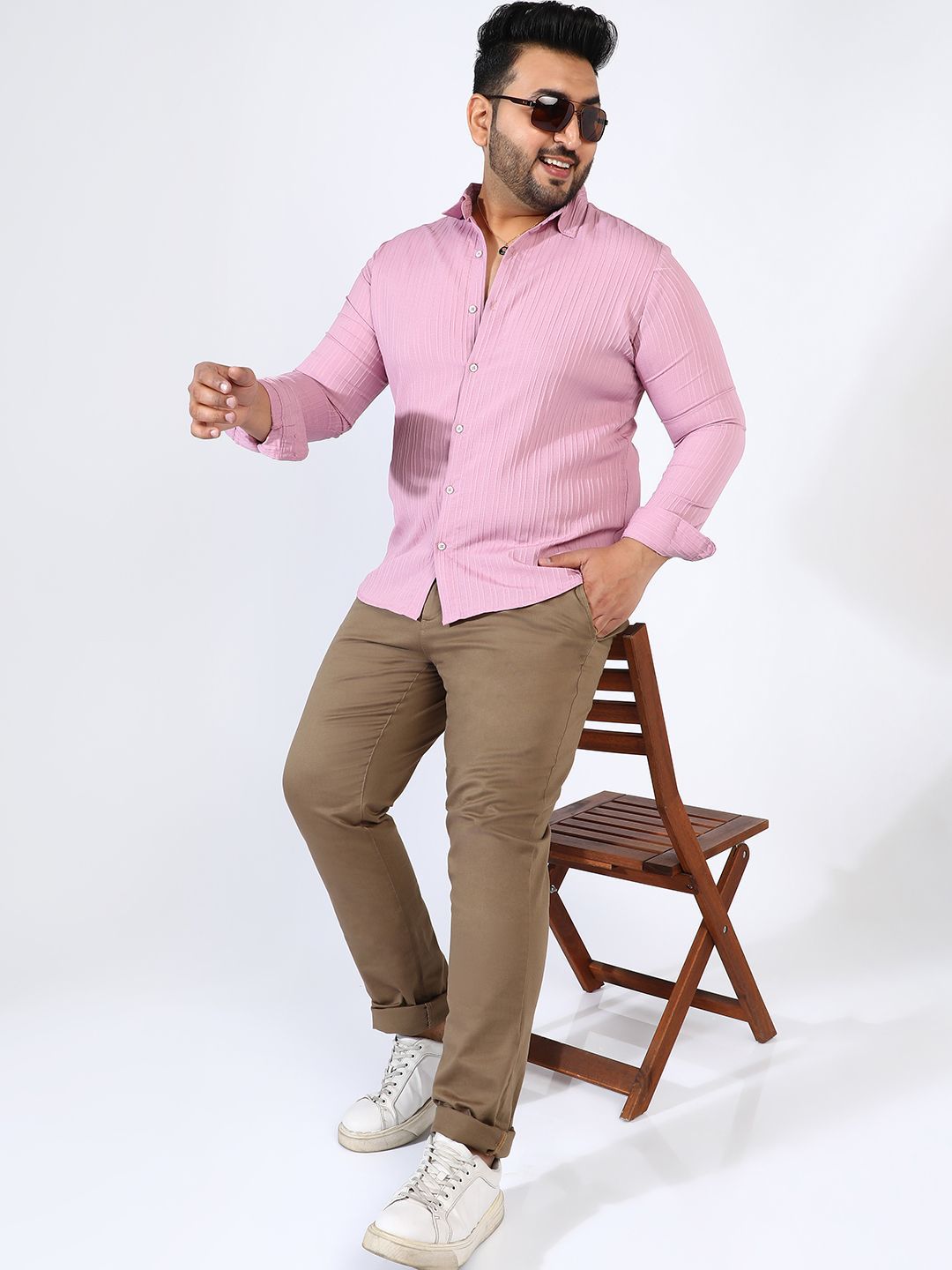 Instafab Plus Men Comfort Opaque Striped Casual Shirt-picture-12