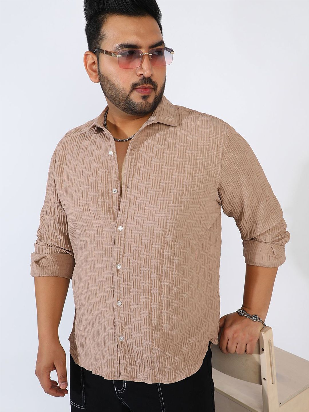 Instafab Plus Men Comfort Opaque Casual Shirt-picture-46