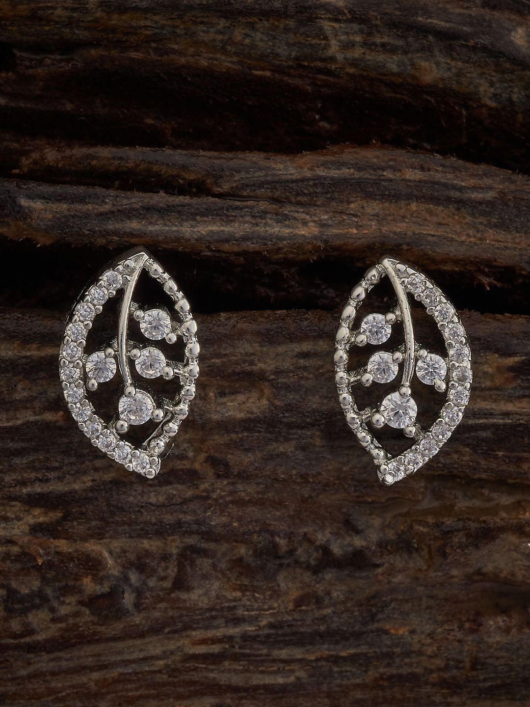 Kushal's Fashion Jewellery Rhodium-Plated Cubic Zirconia-Studded Classic Studs Earrings-picture-38