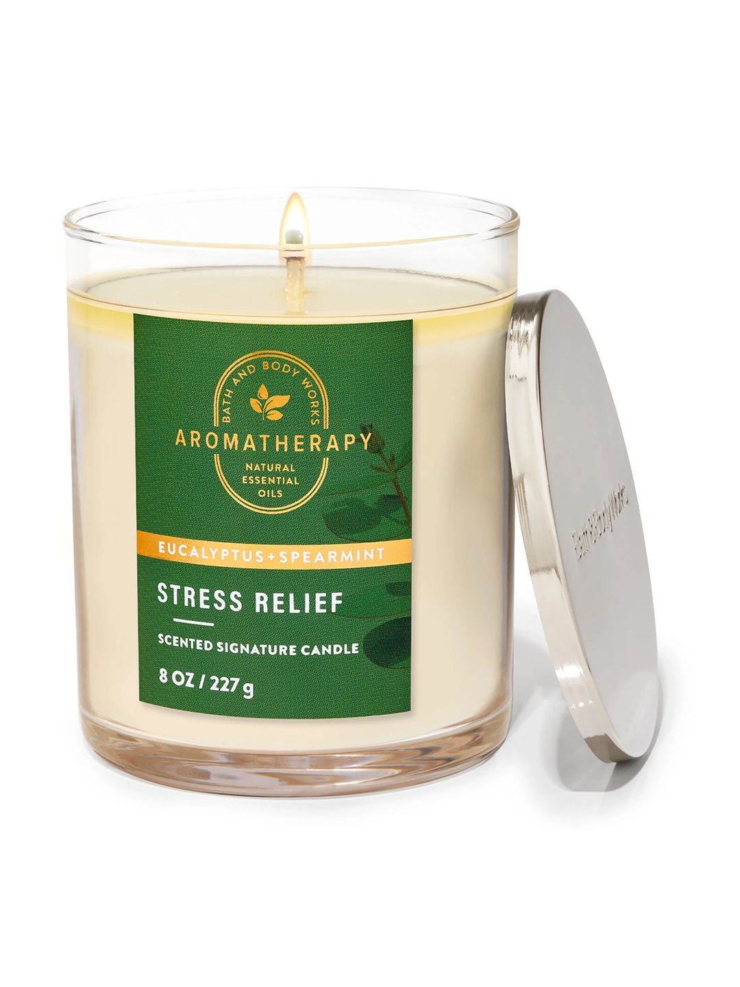 Bath & Body Works Eucalyptus Spearmint Stress Relief Scented Single Wick Candle - 227 g-image-43