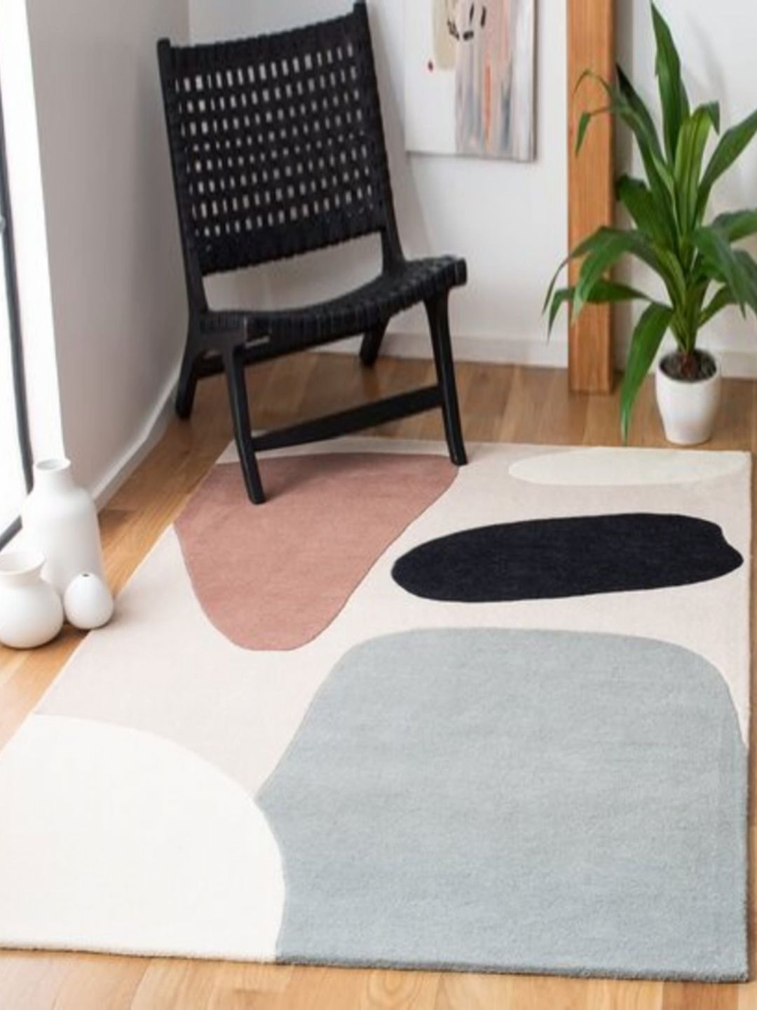 Safiya Carpet Beige & Black Abstract Woollen Contemporary Carpet-picture-23