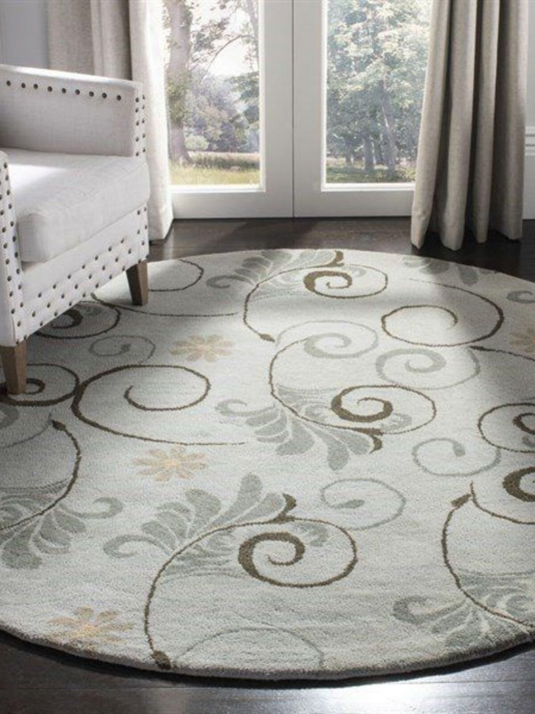 Safiya Carpet Grey & Brown Ethnic Motifs Hand-Tufted Woollen Traditional Carpet-picture-37