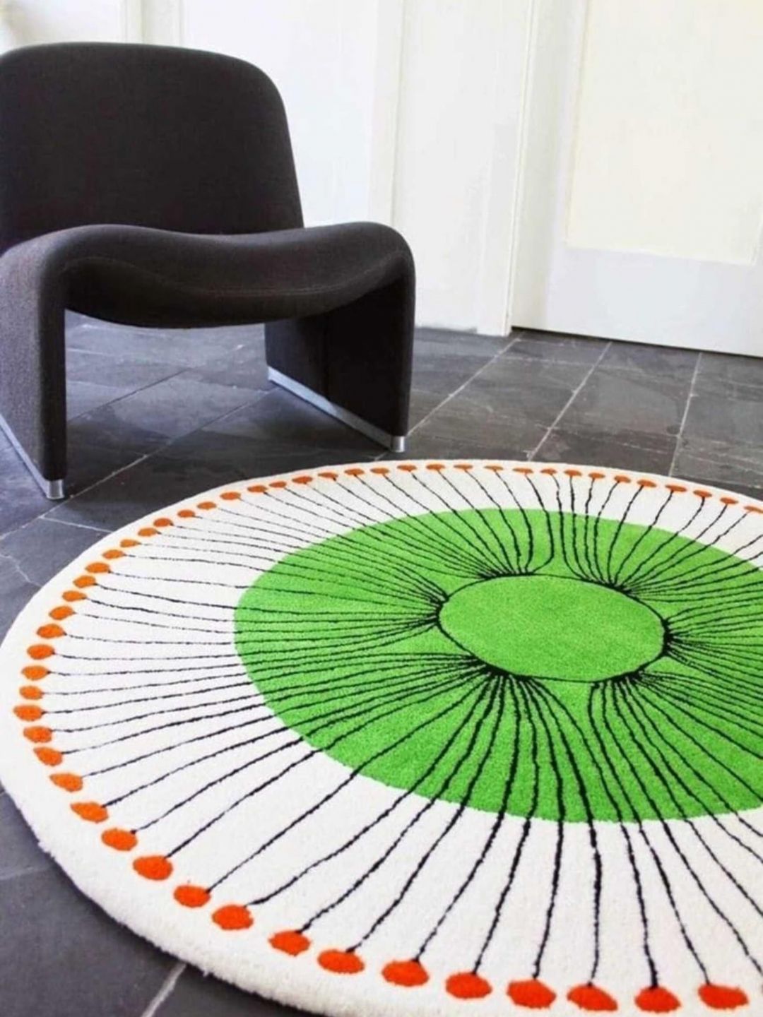 Safiya Carpet Grey & Green Abstract Hand-Tufted Woollen Traditional Carpet-picture-42