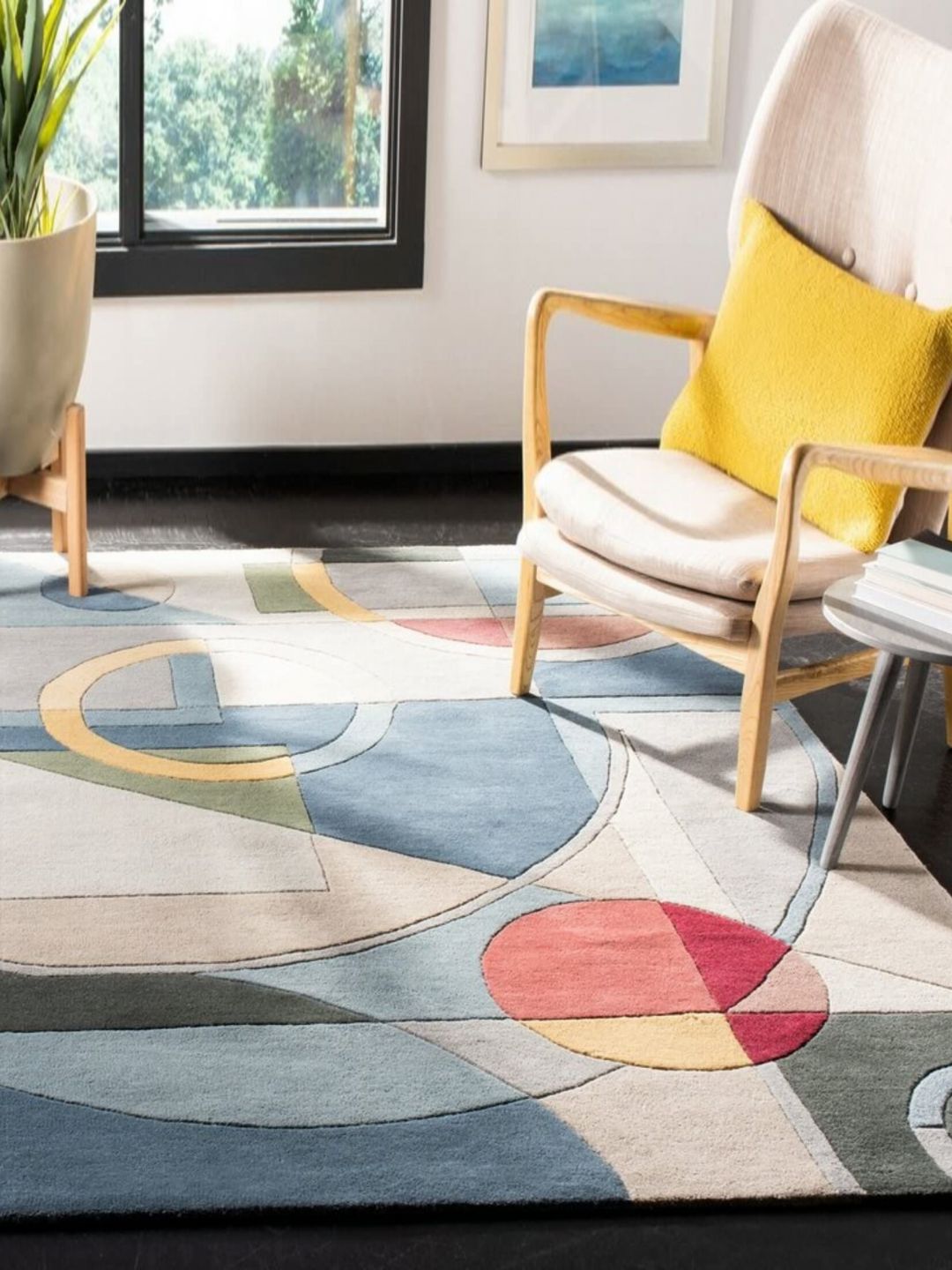 Safiya Carpet Grey & White Geometric Woollen Carpets-image-11