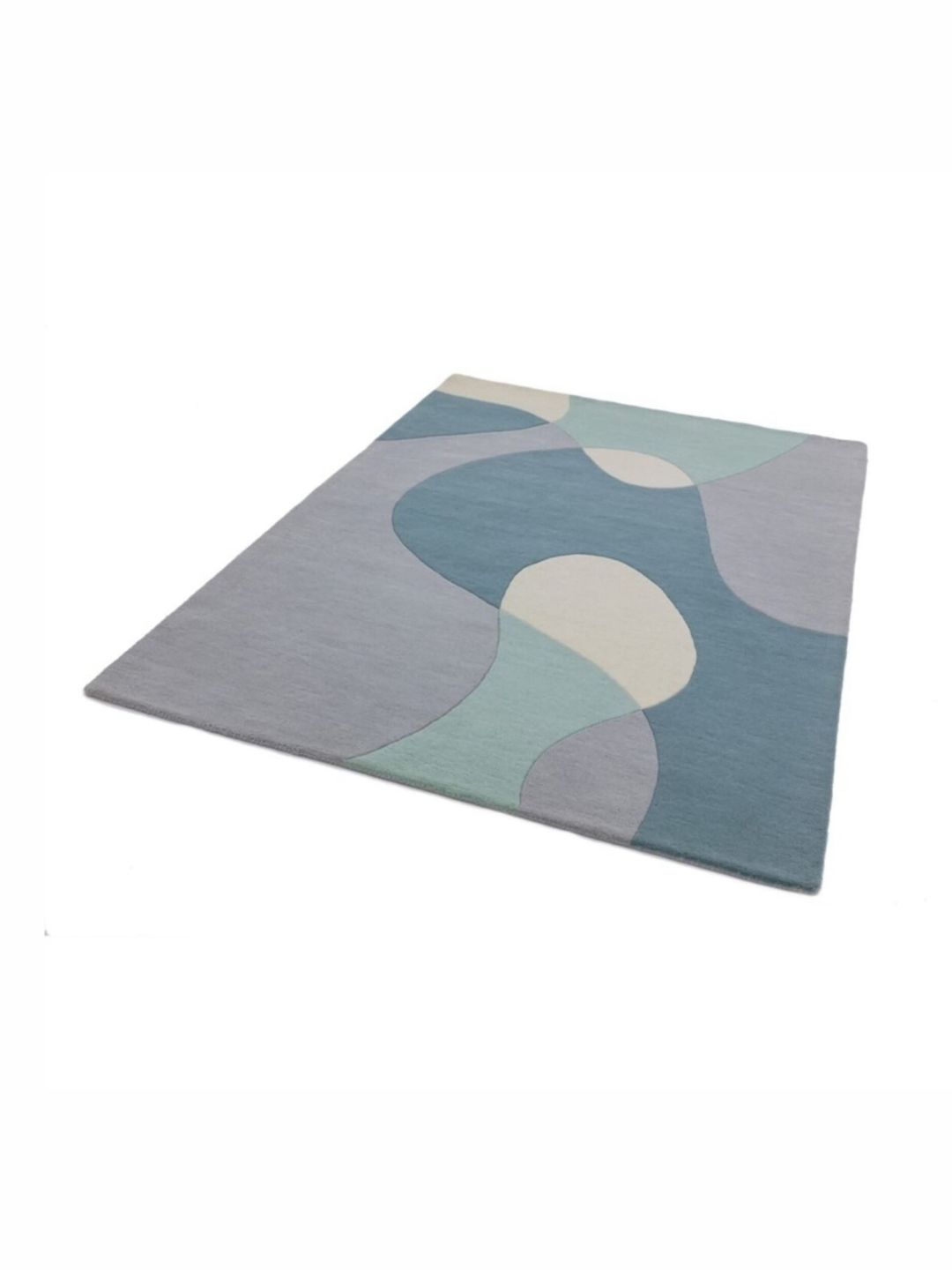 Safiya Carpet Grey & Teal Blue Geometric Printed Hand-Tufted Woollen Carpet-image-20