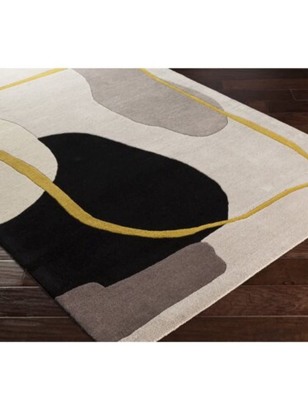 Safiya Carpet Beige & Brown Abstract Printed Hand-Tufted Rectangle Shaped Woollen Carpet-picture-27