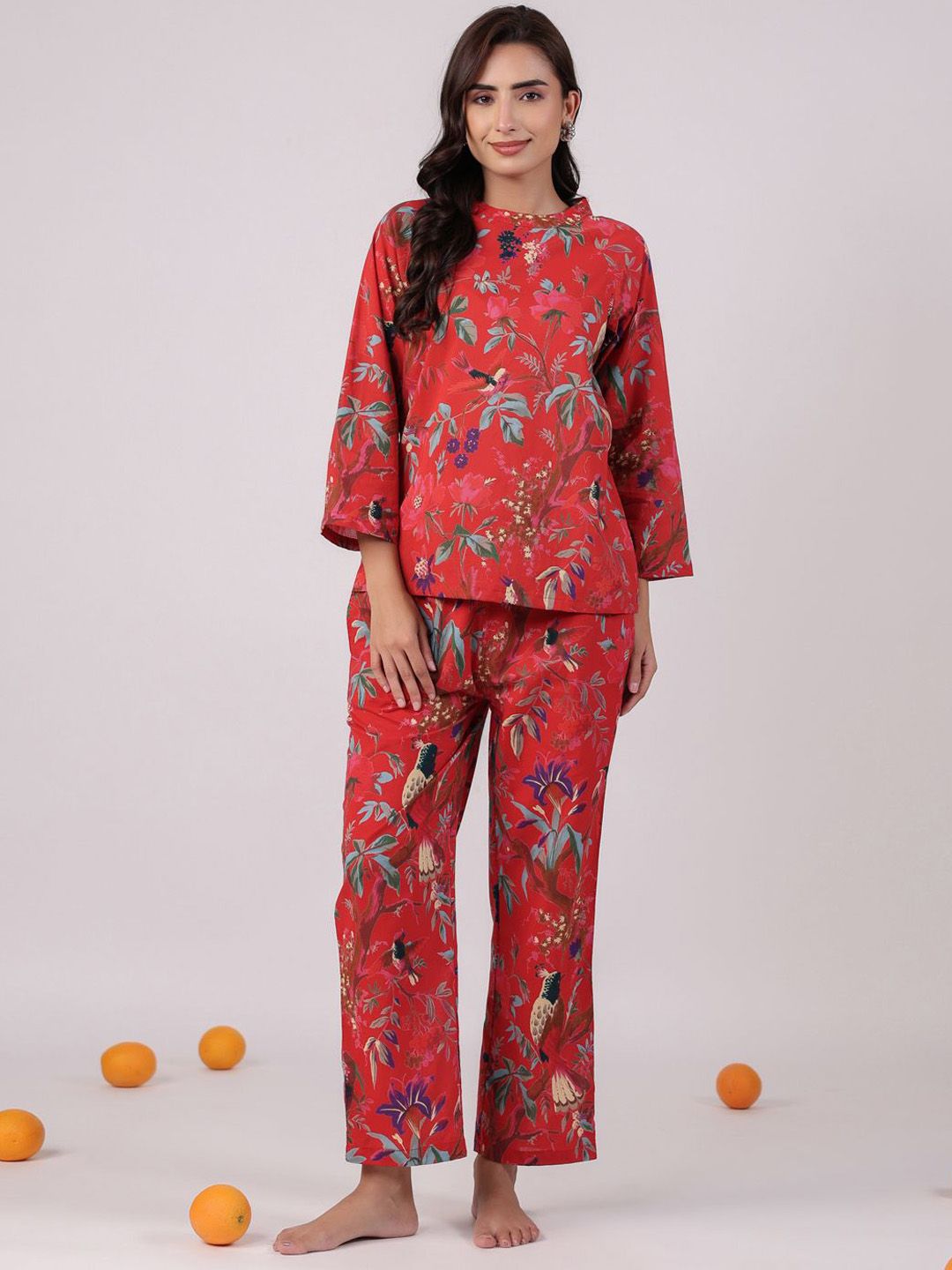 SANSKRUTIHOMES Women Floral Printed Cotton Night suit-picture-40