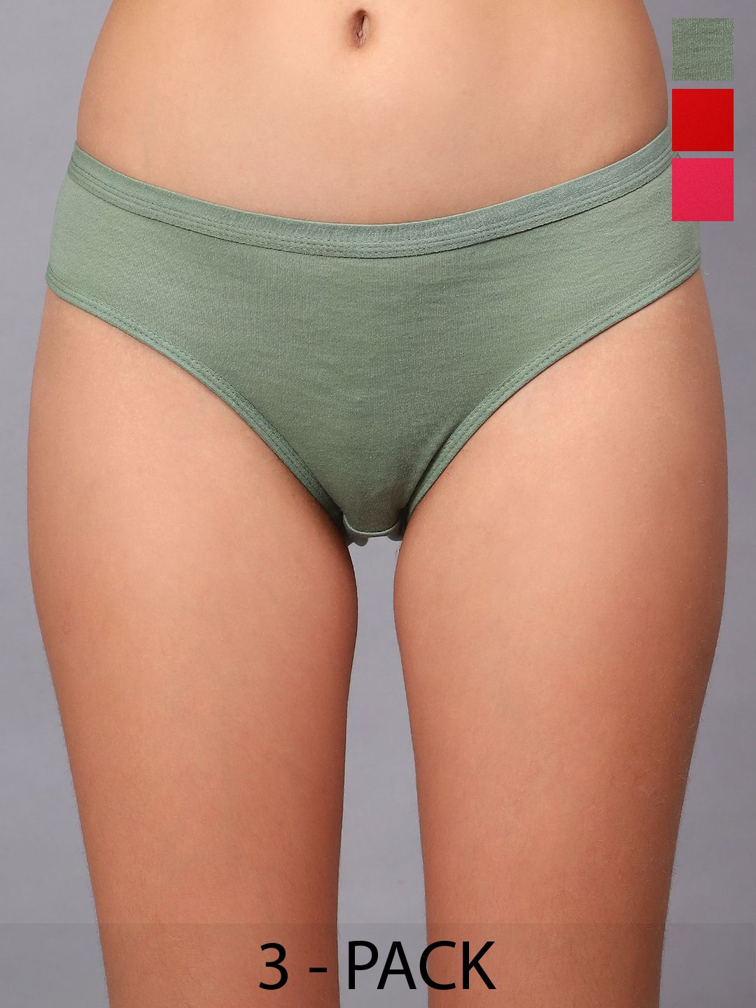 JJAAGG T Women 3 Pcs Mid Rise Basic Briefs-picture-21