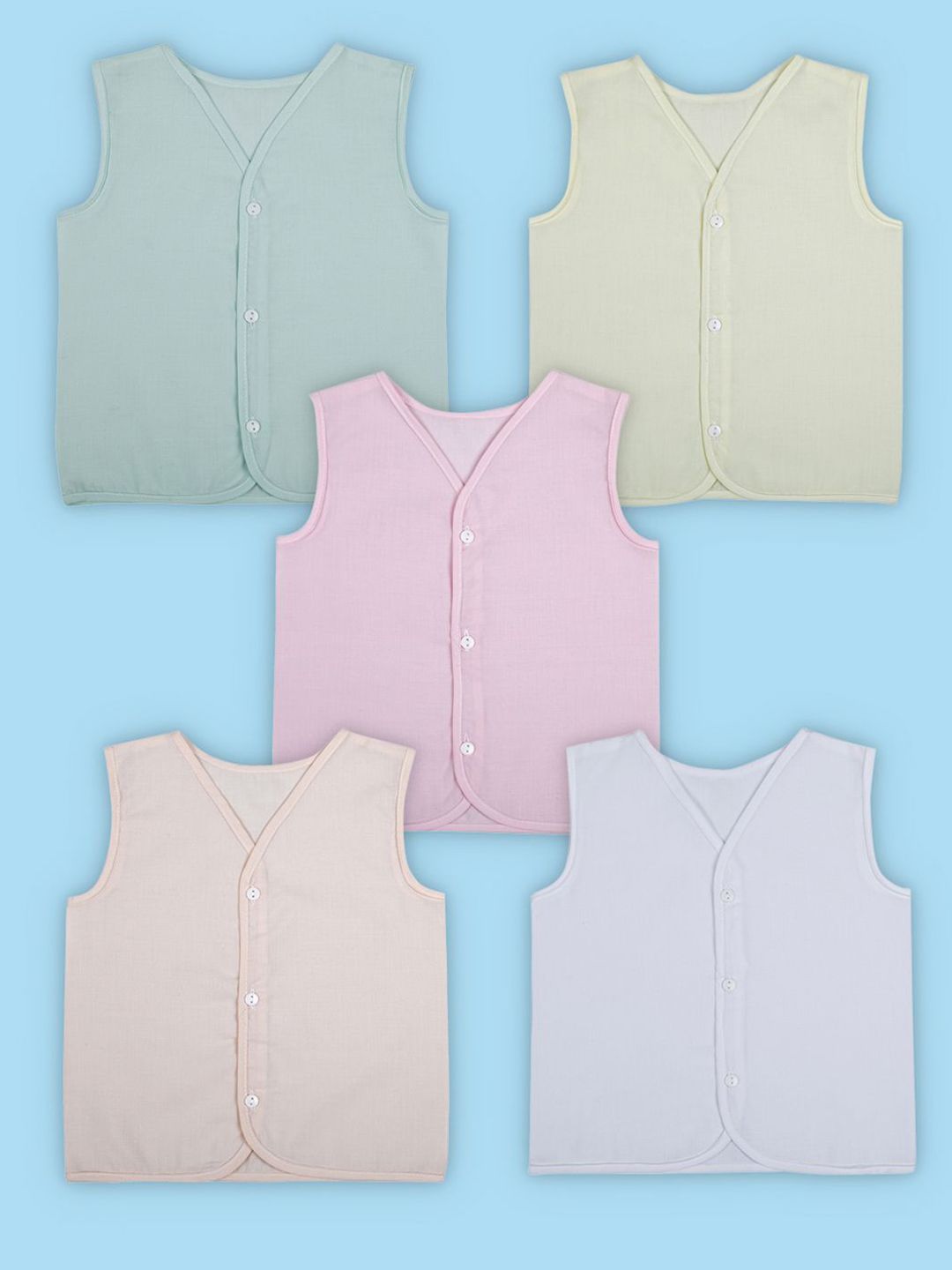 Baby Moo Unisex Kids 5 Pcs Cotton Innerwear Vests KJD-52-picture-31