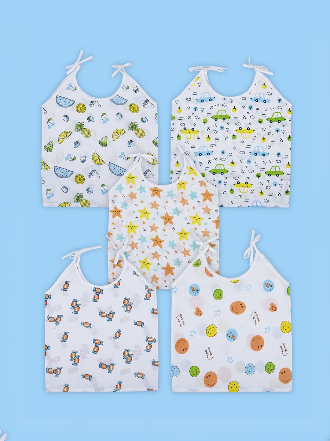 Baby Moo Unisex Kids 5 Pcs Cotton Innerwear Vests KJD-47-picture-16