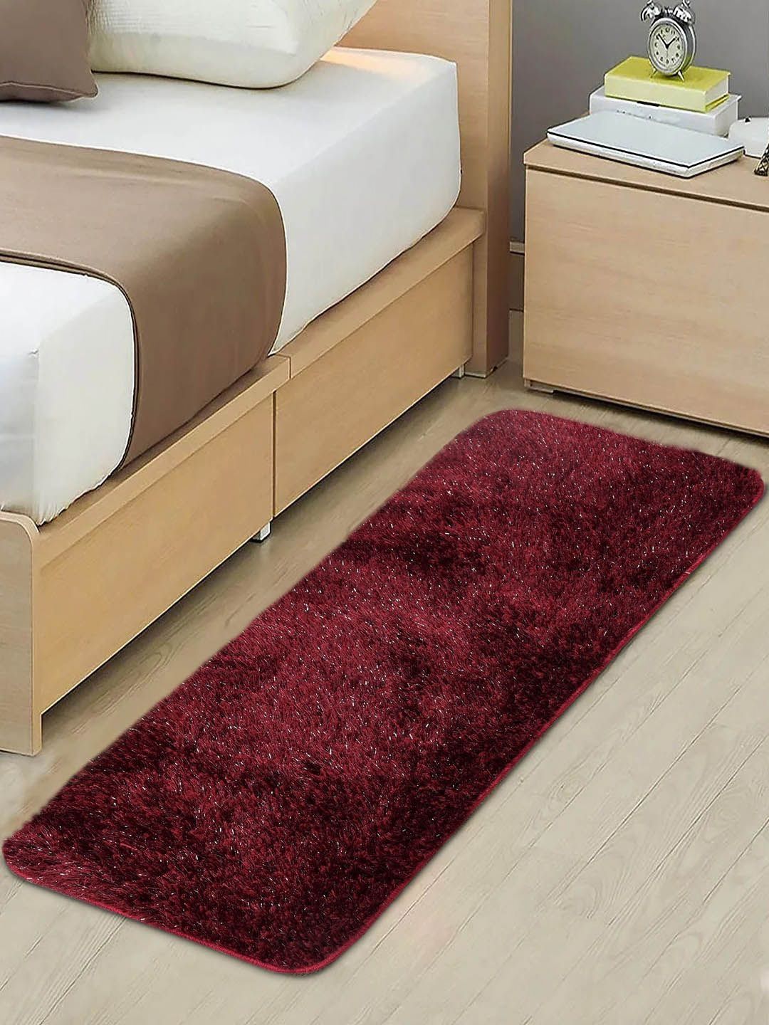 Saral Home Maroon Shaggy Modern Floor Runner-image-30