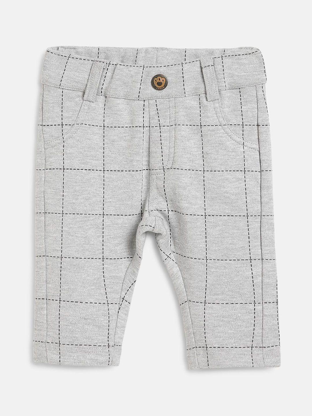 Chicco Boys Checked Relaxed Mid-Rise Easy Wash Trousers