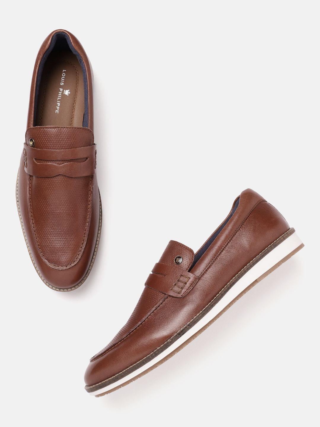 Louis Philippe Men Leather Penny Loafers-picture-32