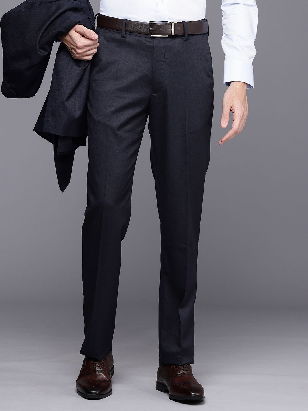 Louis Philippe Men Slim Fit Formal Trousers-picture-47