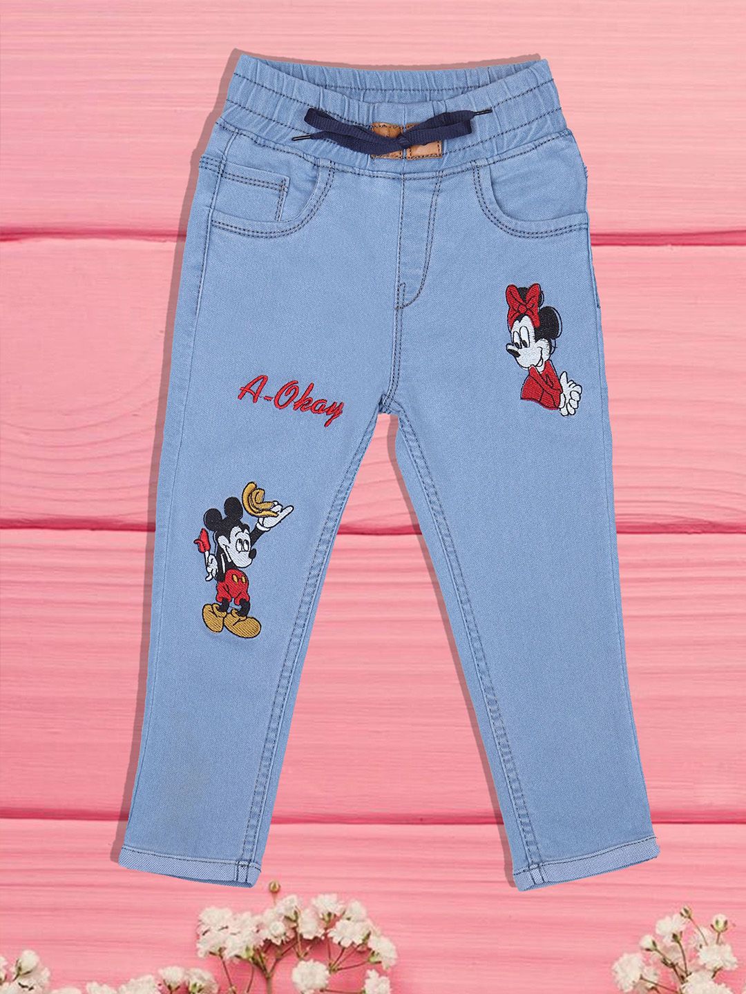 A-Okay Boys Slim Fit High-Rise Low Distress Embroidered Jeans-picture-27