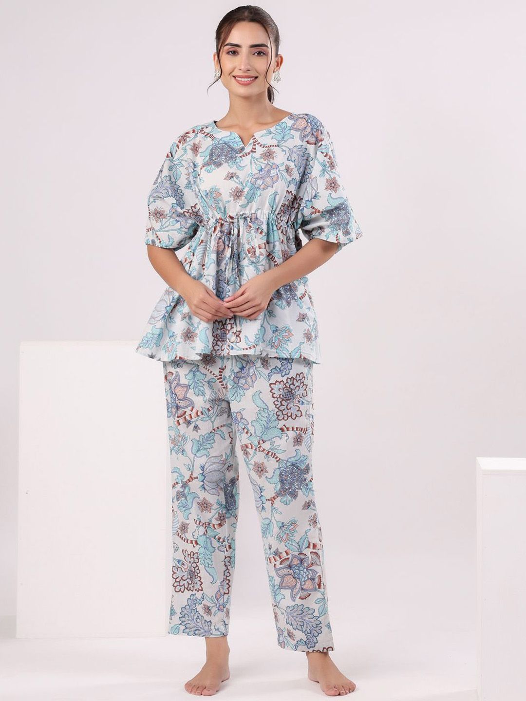 SANSKRUTIHOMES Women Printed Night suit-picture-31