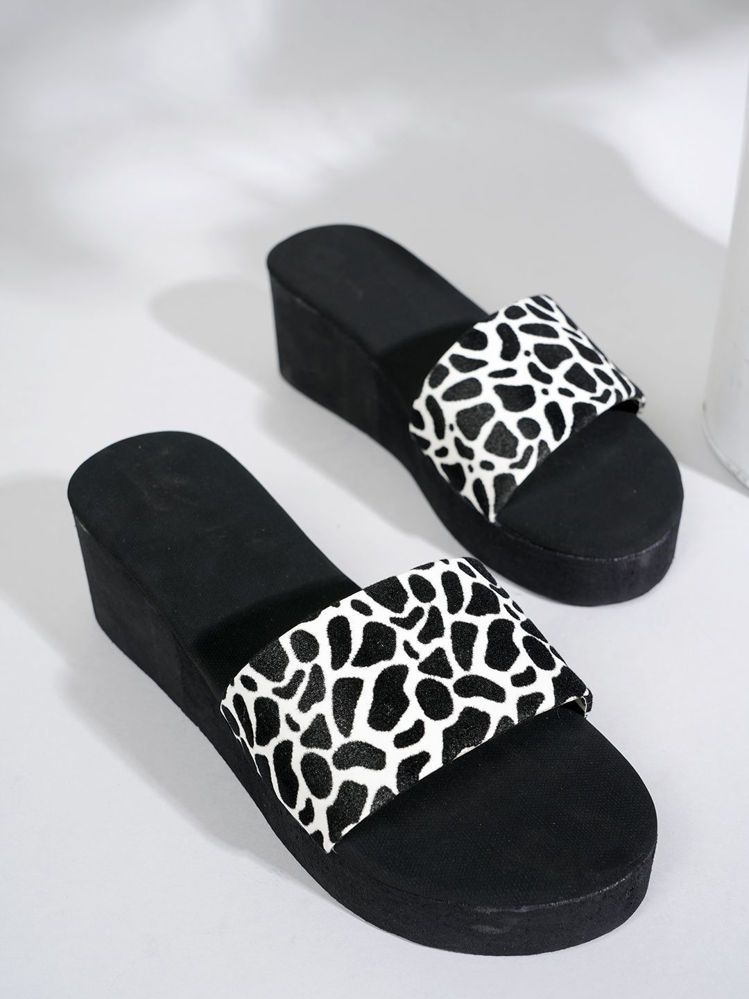 SAPATOS Printed Suede Wedge Mules with Bows-picture-21