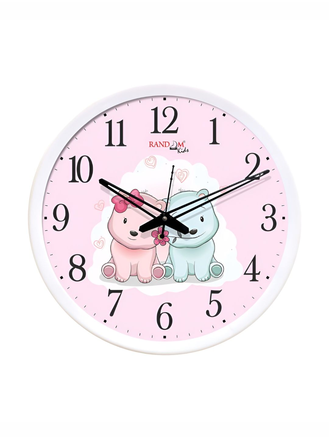 RANDOM Pink & Black Printed Analogue Round Vintage Wall Clock-image-40