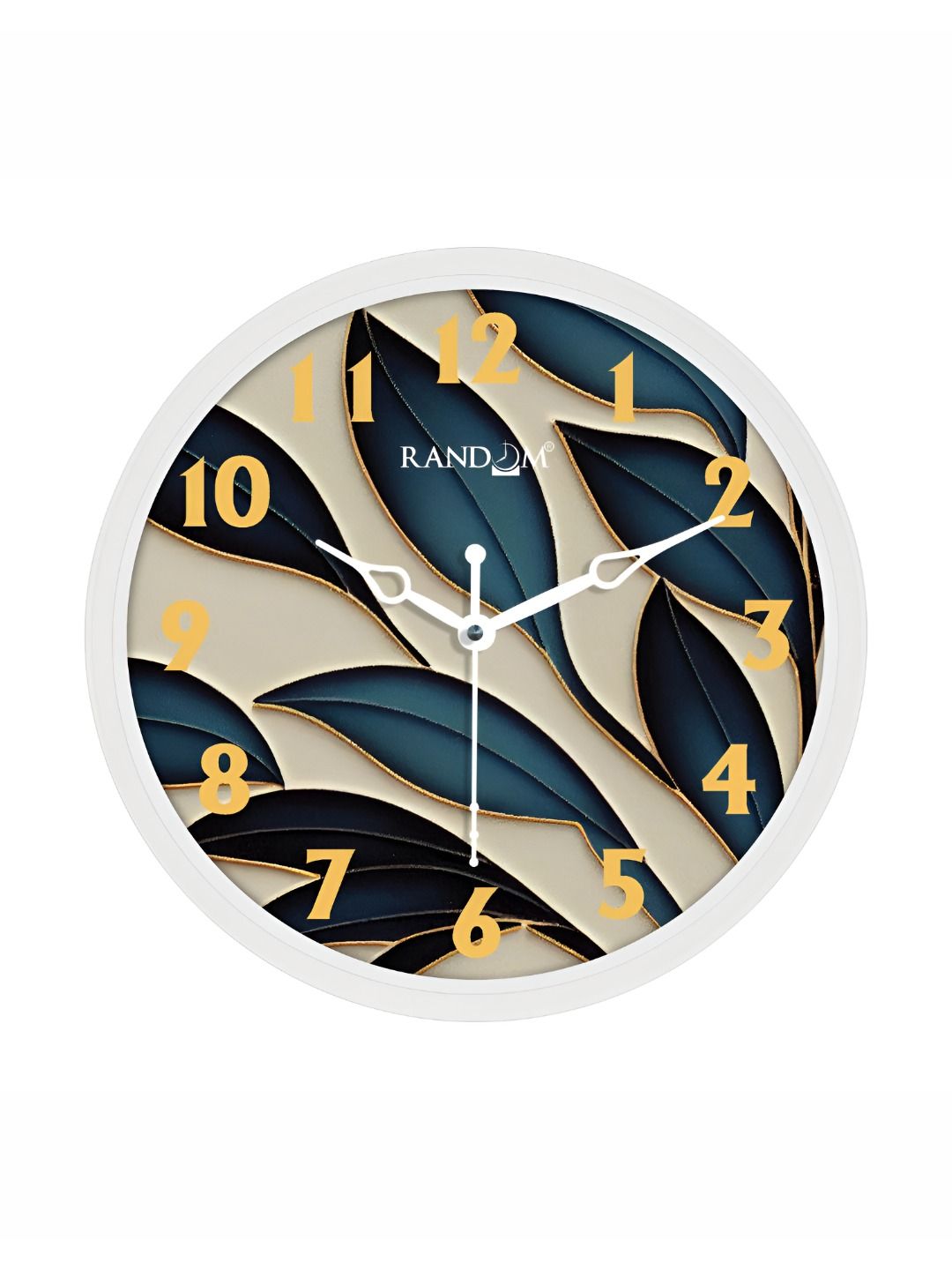 RANDOM Blue & Yellow Printed Analogue Round Contemporary Wall Clock-picture-53