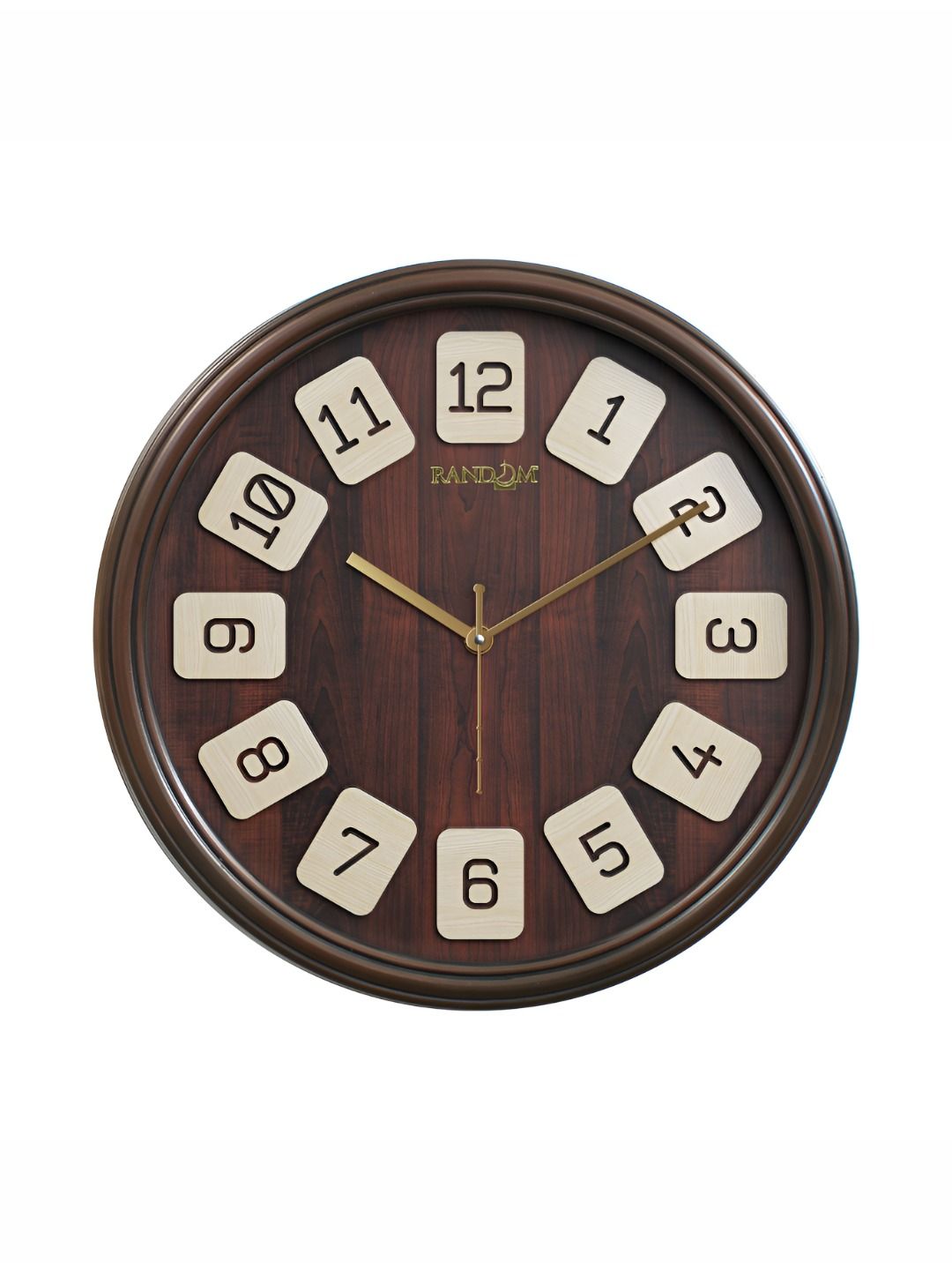 RANDOM Brown & Beige Printed Analogue Contemporary Wall Clock