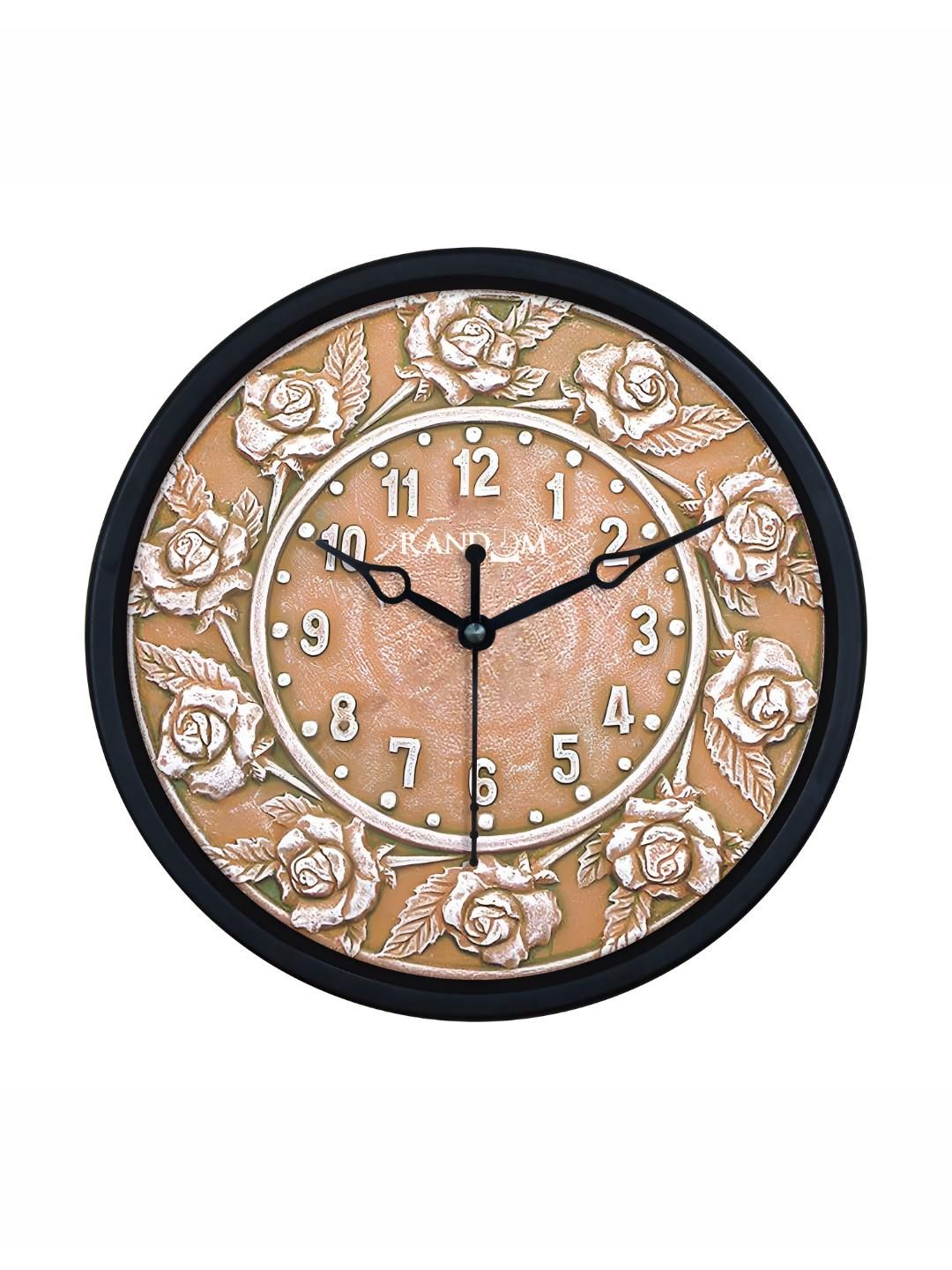 RANDOM Brown & White Printed Analogue Round Wall Clock-picture-25